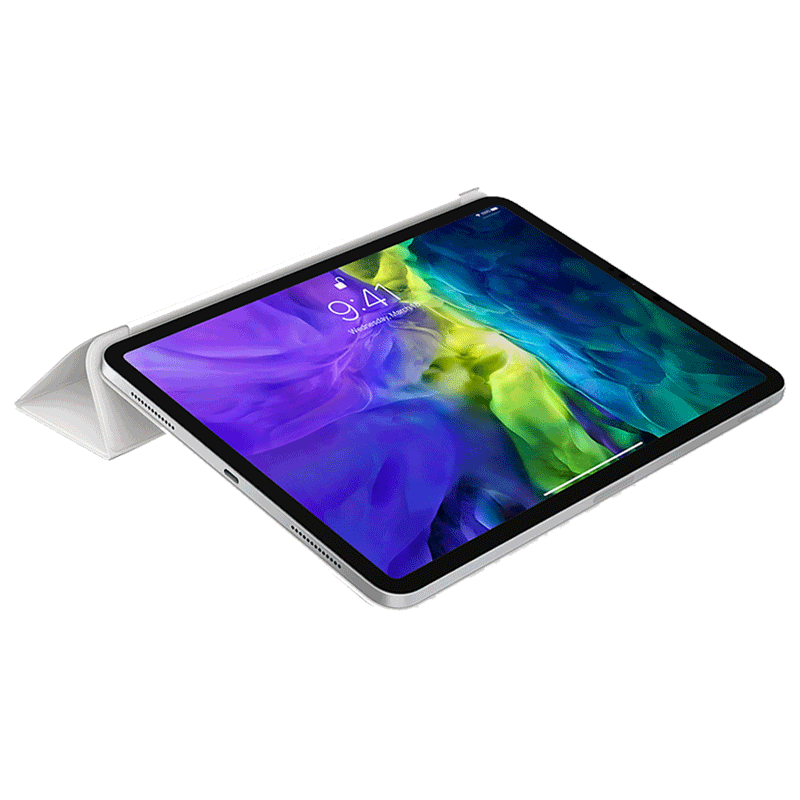 Apple Polyurethan Smart Folio Cover for Apple iPad Pro 11 Inch (4th Gen) (Thin & Light, White)_4