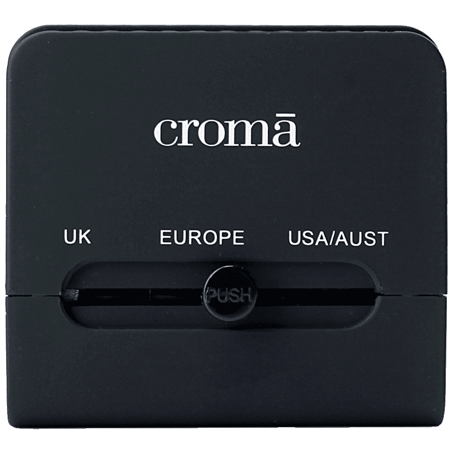 Croma 4 Plugs Universal Travel Adapter (Dual USB Port, CREP0144, Black) Croma 4 Plugs Universal Travel Adapter (Dual USB Port, CREP0144, Black)_4