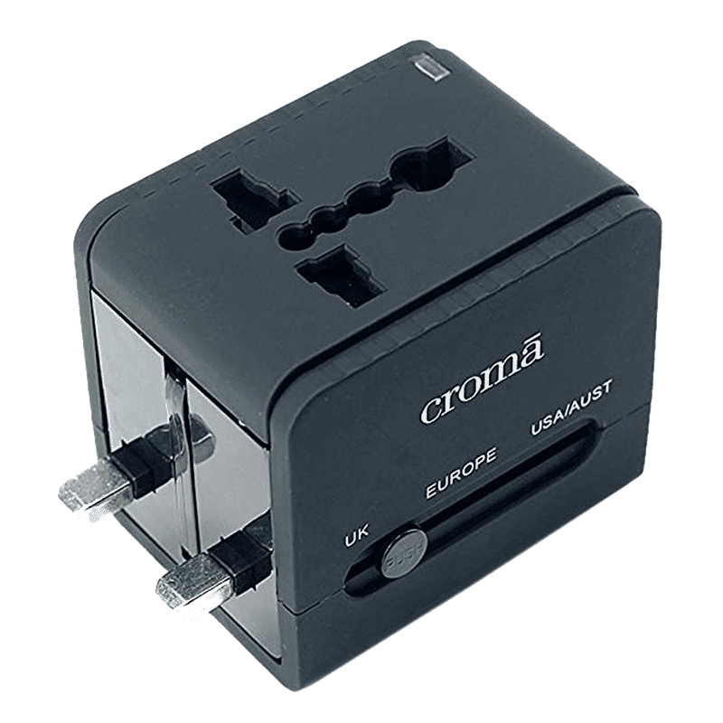Croma 4 Plugs Universal Travel Adapter (Dual USB Port, CREP0144, Black) Croma 4 Plugs Universal Travel Adapter (Dual USB Port, CREP0144, Black)_6