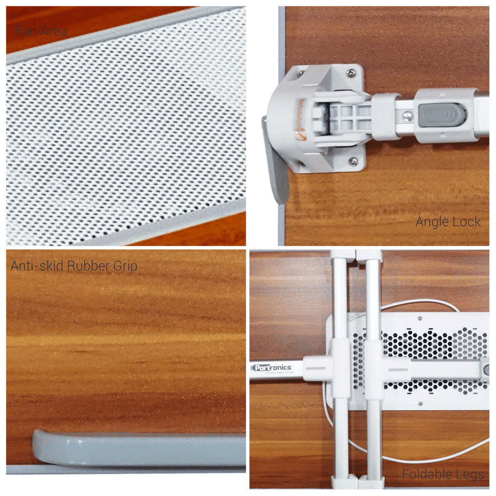 PORTRONICS My Buddy Plus Portable Laptop Stand (USB 2.0 Connector, POR-895, Brown) PORTRONICS My Buddy Plus Portable Laptop Stand (USB 2.0 Connector, POR-895, Brown)_9