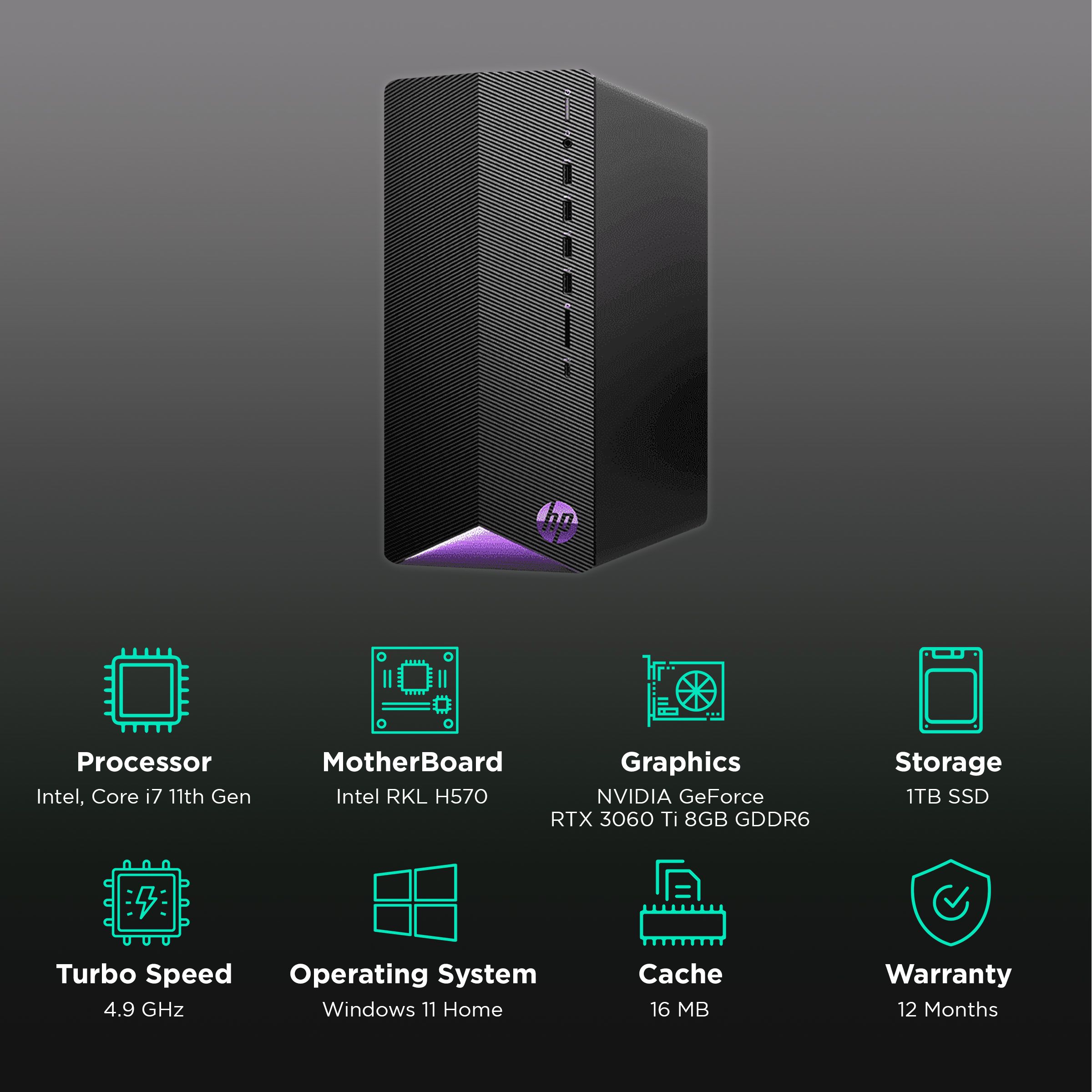 HP Pavilion TG01-2005in Core i7 Tower PC (16GB, 1TB SSD, NVIDIA GeForce RTX 3060 Ti, Windows 11 Home, Black)_3