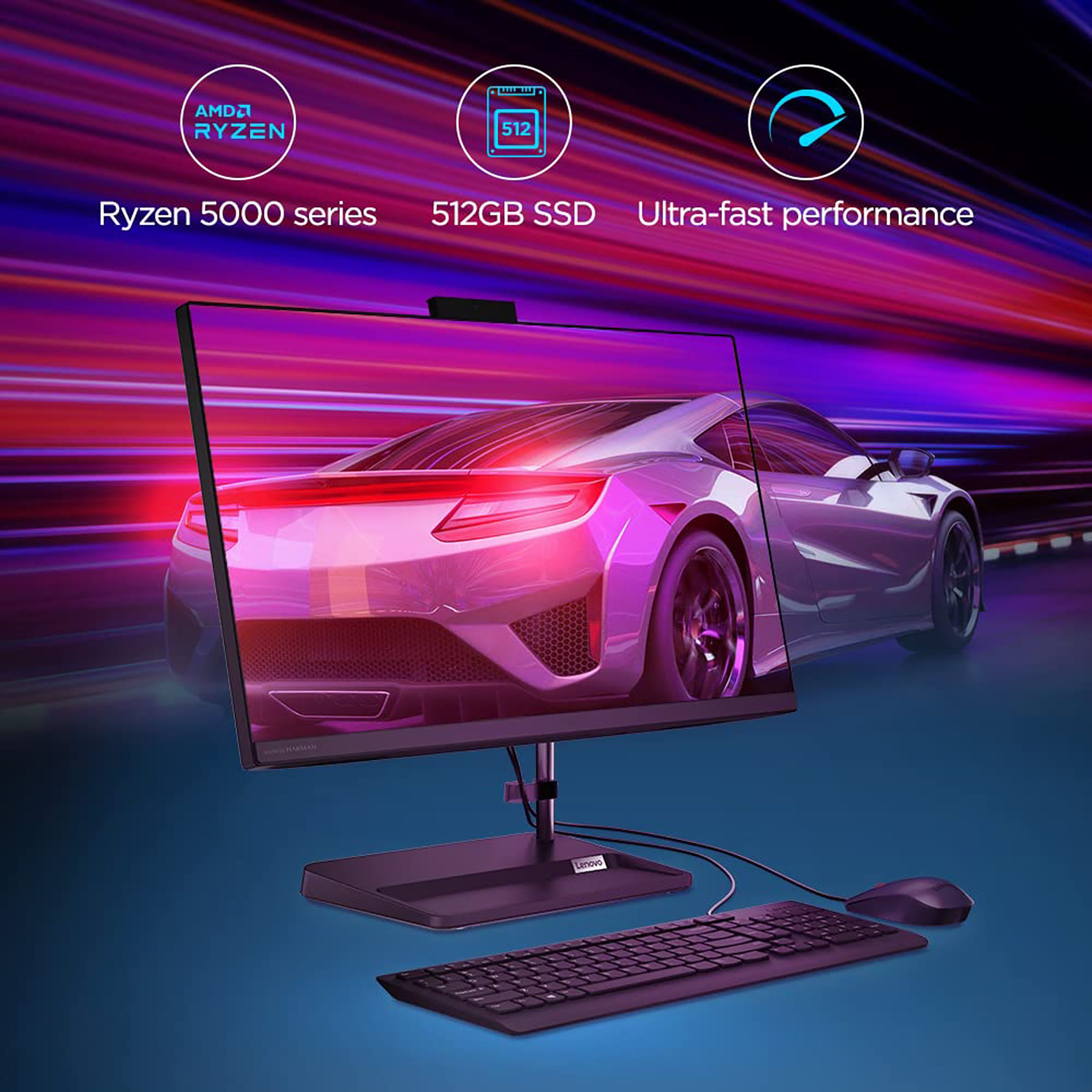 Lenovo IdeaCentre AIO 3 23.8 Inch Full HD IPS Display AMD Ryzen 7 Windows 11 Home Desktop (8GB, 512GB SSD, AMD Radeon)_7
