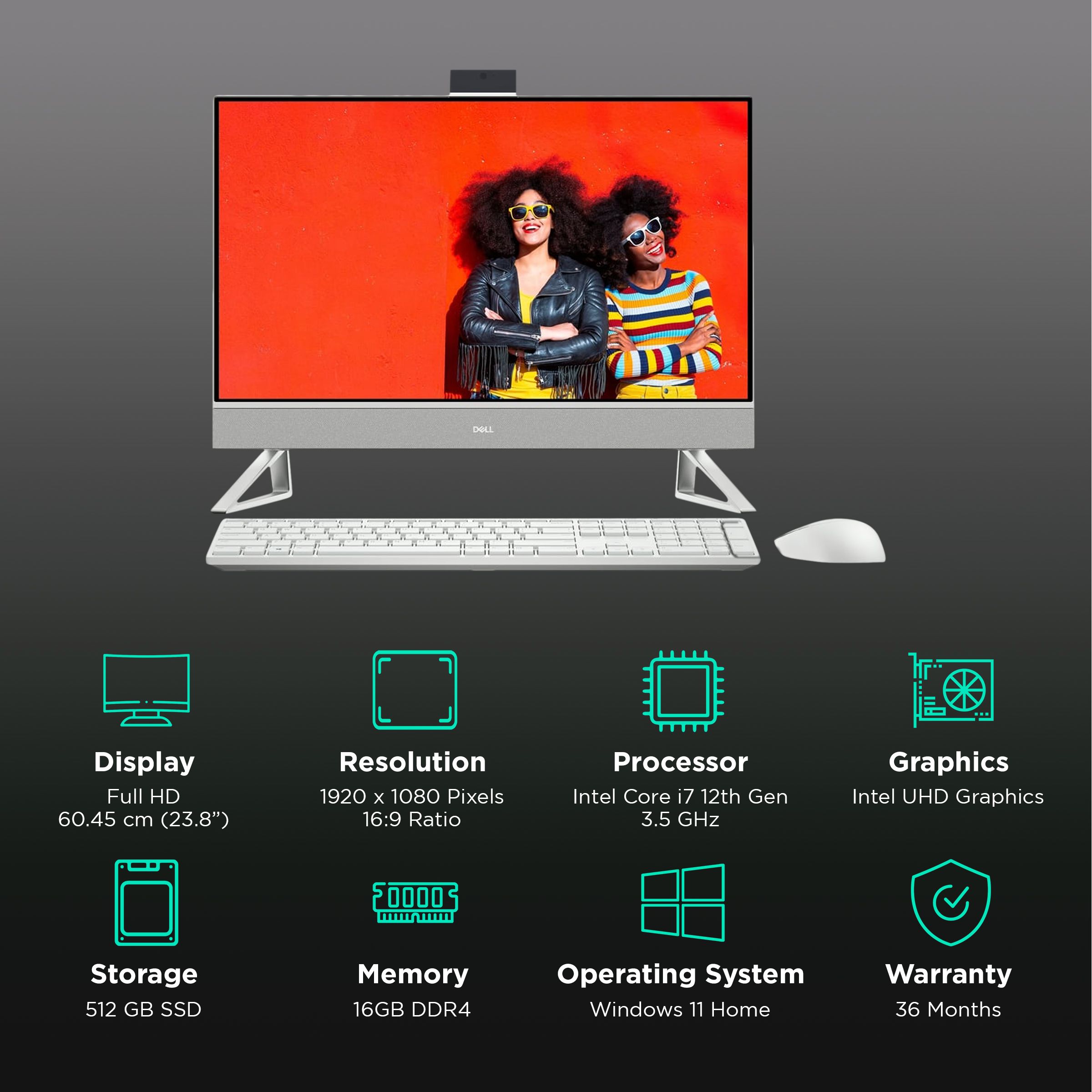 DELL Inspiron 5410 23.8 Inch Full HD Display Intel Core i7 12th Gen Windows 11 Home Desktop (16GB, 512GB SSD, Intel UHD)_3