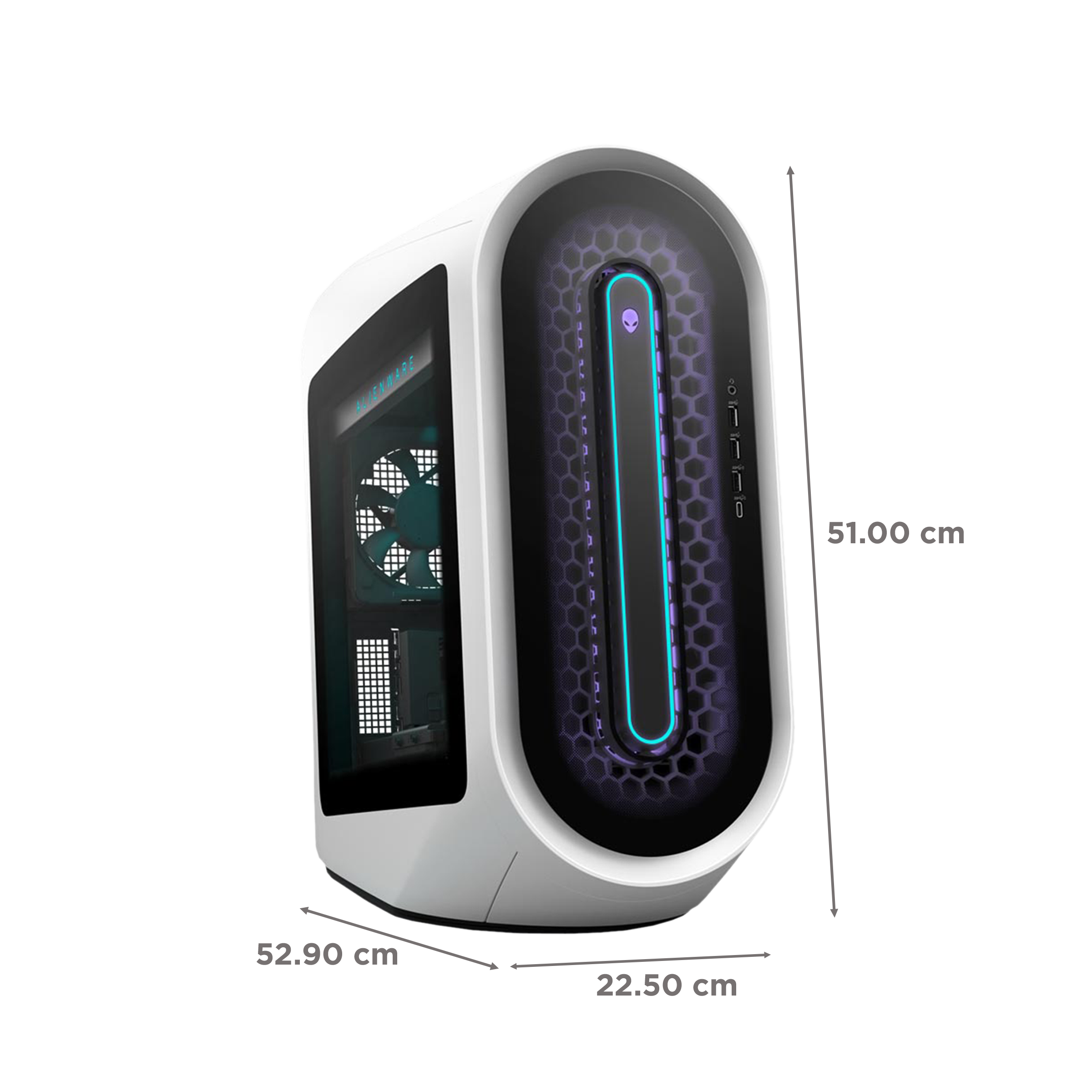 DELL Alienware Aurora R13 Core i7 12th Gen Gaming Tower (16GB, 1TB HDD, 512GB SSD, NVIDIA GeForce RTX 3070, Windows 11 Home, Lunar Light)_2