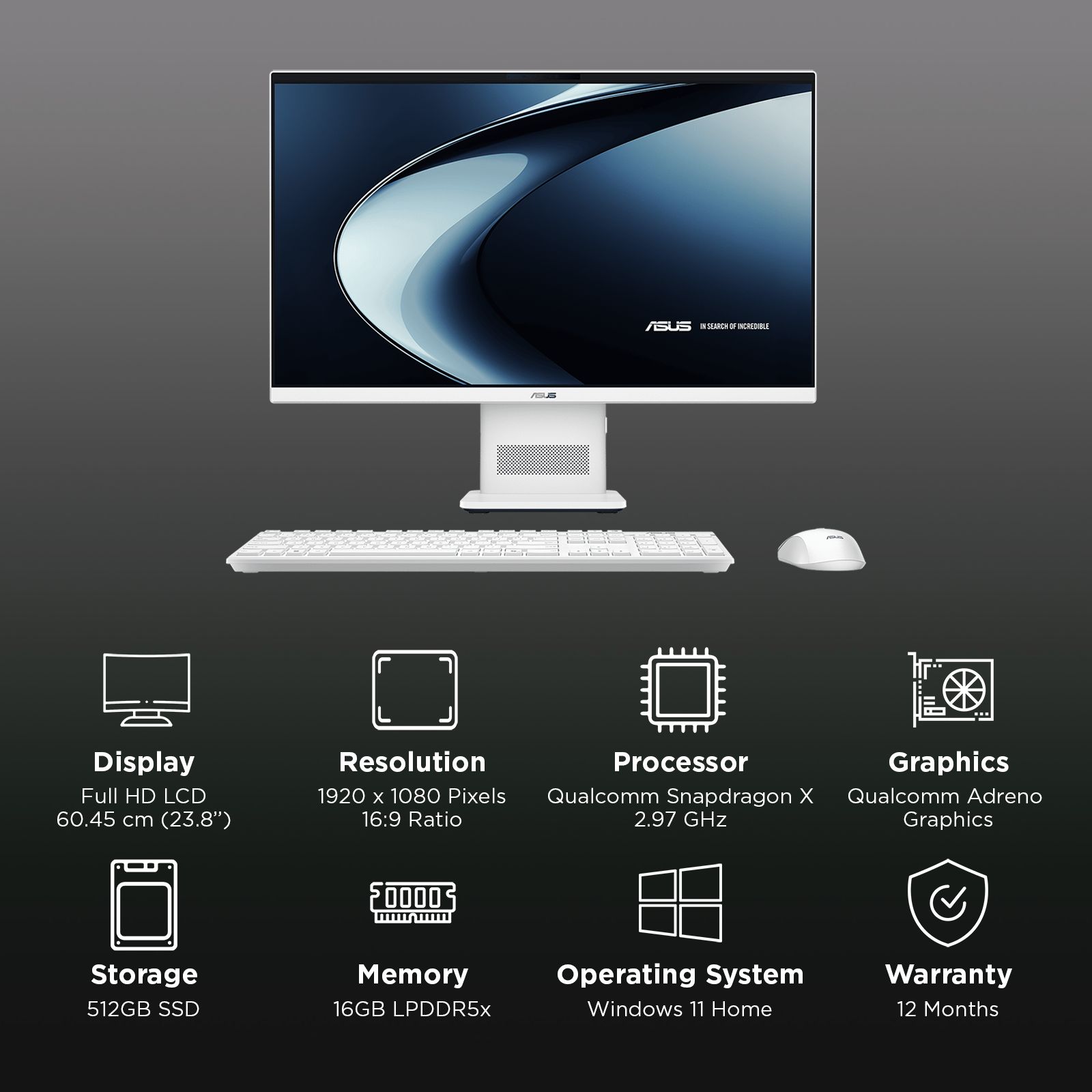 ASUS VM441QA-TWAP001WS 23.8 Inch Full HD LCD Display Qualcomm Snapdragon X Windows 11 Home Desktop (16GB, 512GB SSD, Qualcomm Adreno) ASUS VM441QA-TWAP001WS 23.8 Inch Full HD LCD Display Qualcomm Snapdragon X Windows 11 Home Desktop (16GB, 512GB SSD, Qualcomm Adreno)_3