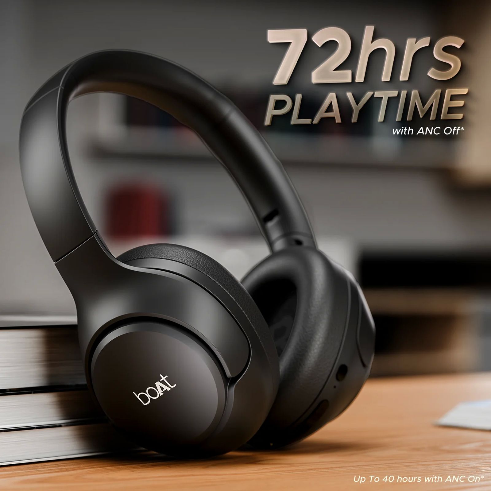 boAt Rockerz 551 ANC Pro Bluetooth Headphone with Mic (Active Noise Cancellation, Over Ear, Cosmic Black) boAt Rockerz 551 ANC Pro Bluetooth Headphone with Mic (Active Noise Cancellation, Over Ear, Cosmic Black)_3