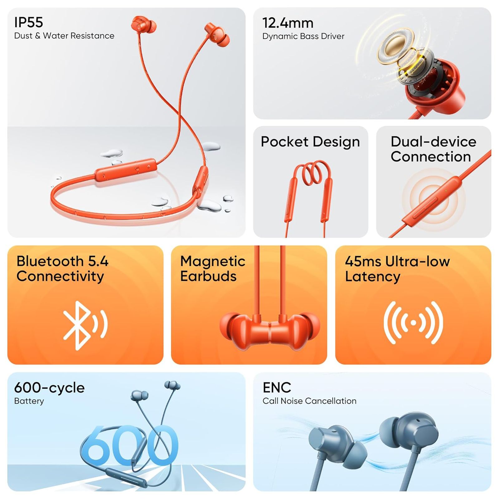 realme Buds Wireless 5 Lite Neckband with Environmental Noise Cancellation (IP55 Dust & Water Resistant, Dual Device Connection, Void Black) realme Buds Wireless 5 Lite Neckband with Environmental Noise Cancellation (IP55 Dust & Water Resistant, Dual Device Connection, Void Black)_6