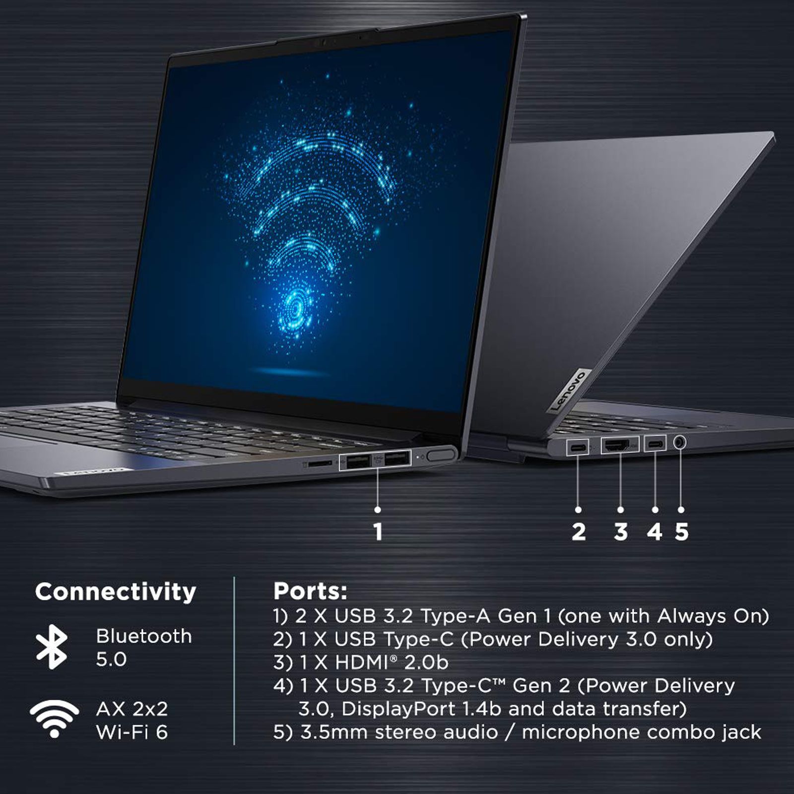 Lenovo Yoga Slim 7 Intel Evo Core i5 11th Gen (14 inch, 16GB, 512GB, Windows 10, MS Office 2019, Intel Iris Xe Graphics, FHD IPS Display, Slate Grey, 82A300DFIN)_7
