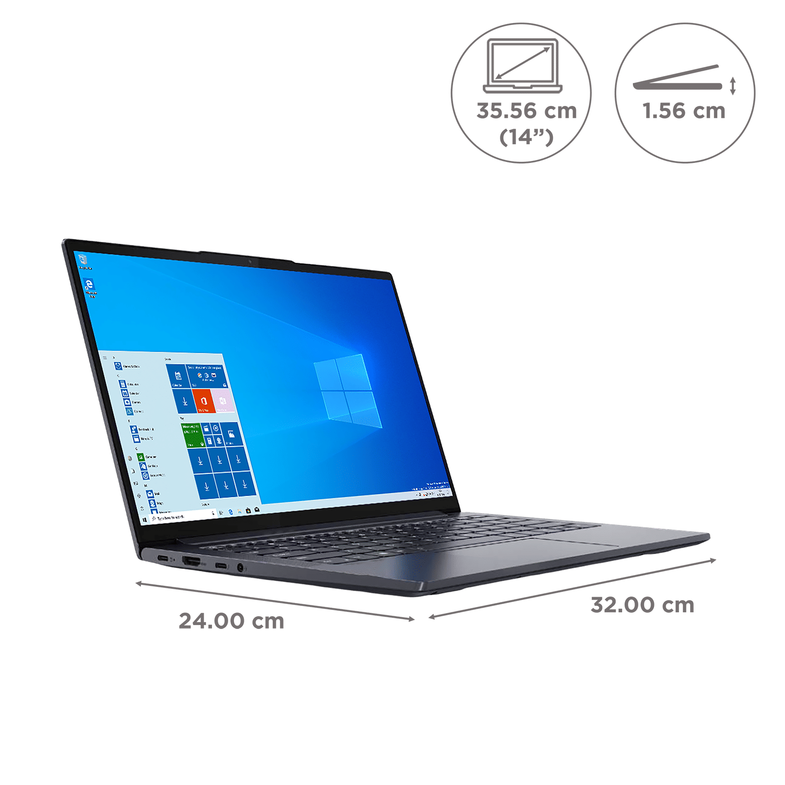 Lenovo Yoga Slim 7 Intel Evo Core i5 11th Gen (14 inch, 16GB, 512GB, Windows 10, MS Office 2019, Intel Iris Xe Graphics, FHD IPS Display, Slate Grey, 82A300DFIN)_2