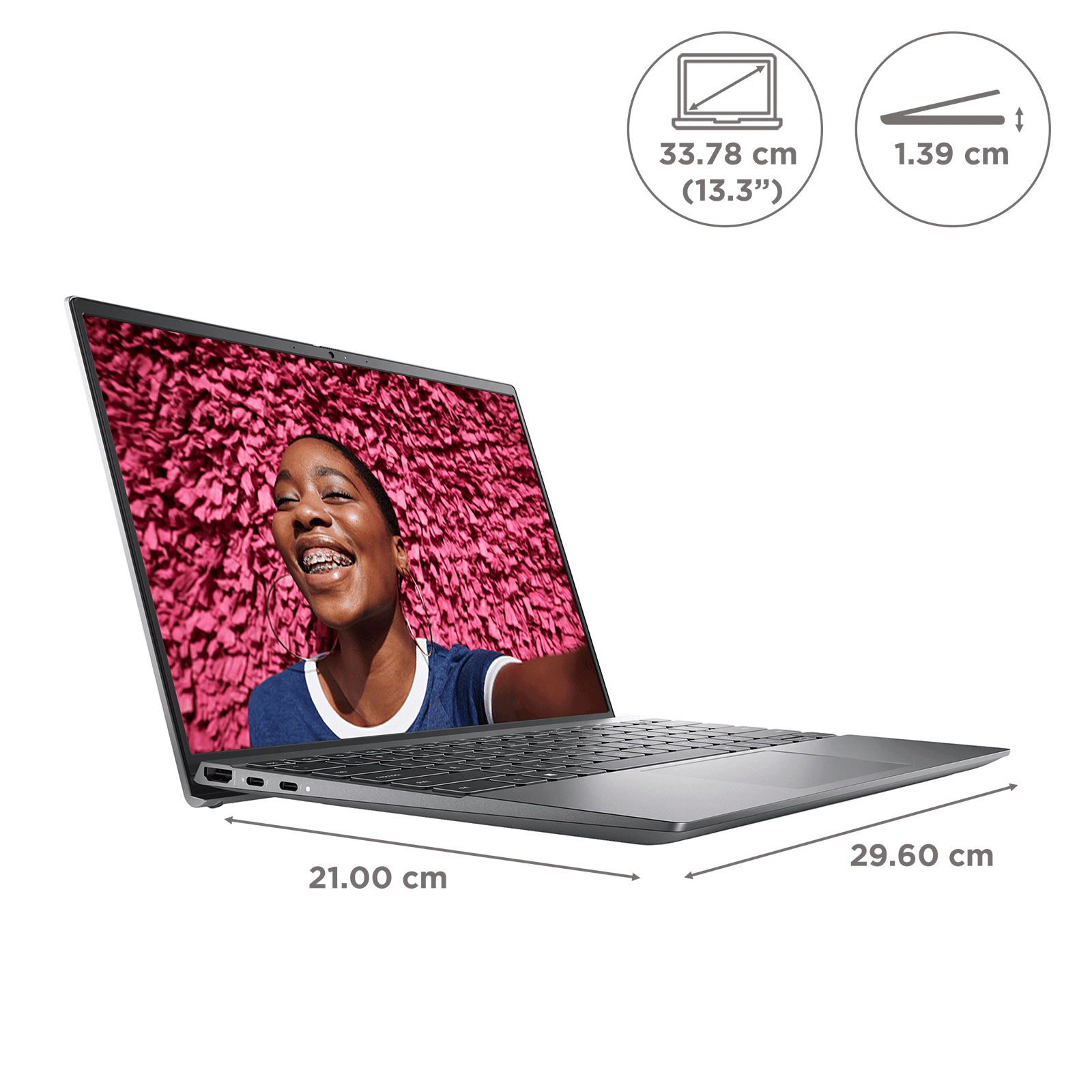DELL Inspiron 5310 Intel Core i5 11th GenNotebook (16GB, 512GB SSD, Windows 11 Home, 2GB Graphics, 13.3 inch FHD+ Display, MS Office, Platinum Silver, 1.26 KG)_2