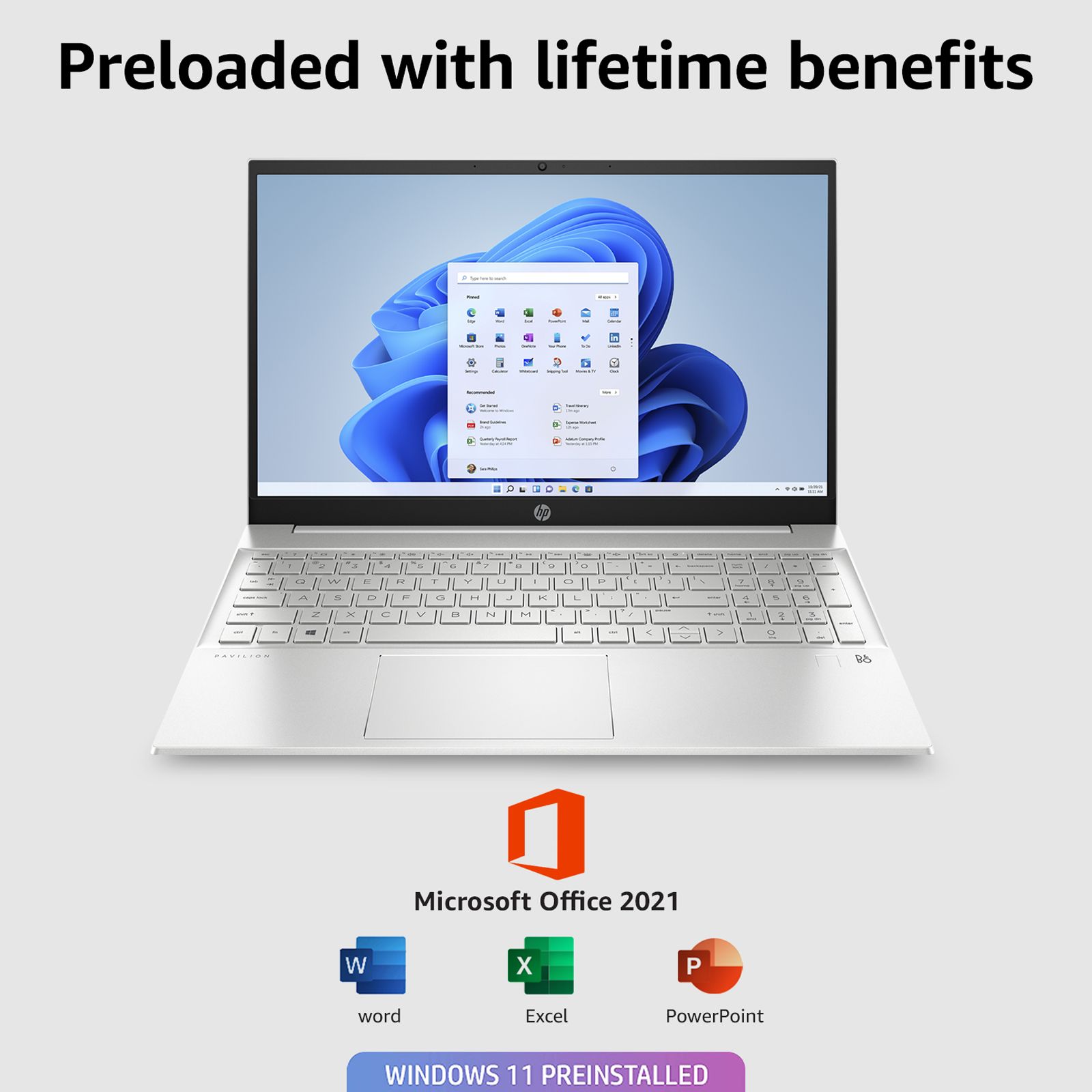 HP Pavilion 15-eg2009TU Intel Core i5 12th Gen (15.6 inch, 8GB, 512GB, Windows 11, MS Office 2021, Intel Iris Xe Graphics, FHD IPS Display, Natural Silver, 67U22PA#ACJ)_15