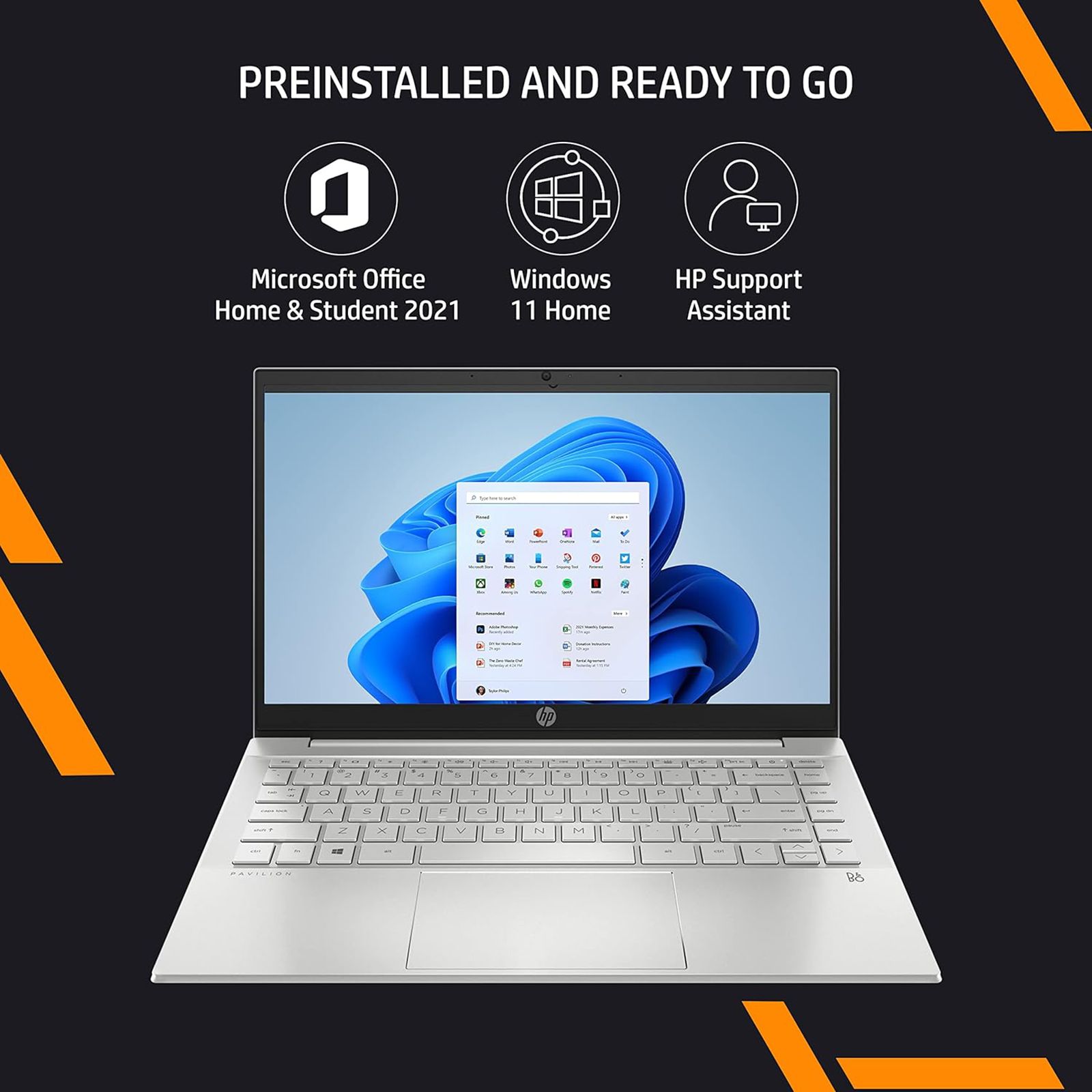 HP Pavilion 14-ec1003AU AMD Ryzen 5 (14 inch, 8GB, 512GB, Windows 11, MS Office 2021, AMD Radeon Graphics, FHD IPS Display, Natural Silver, 689H4PA#ACJ)_13