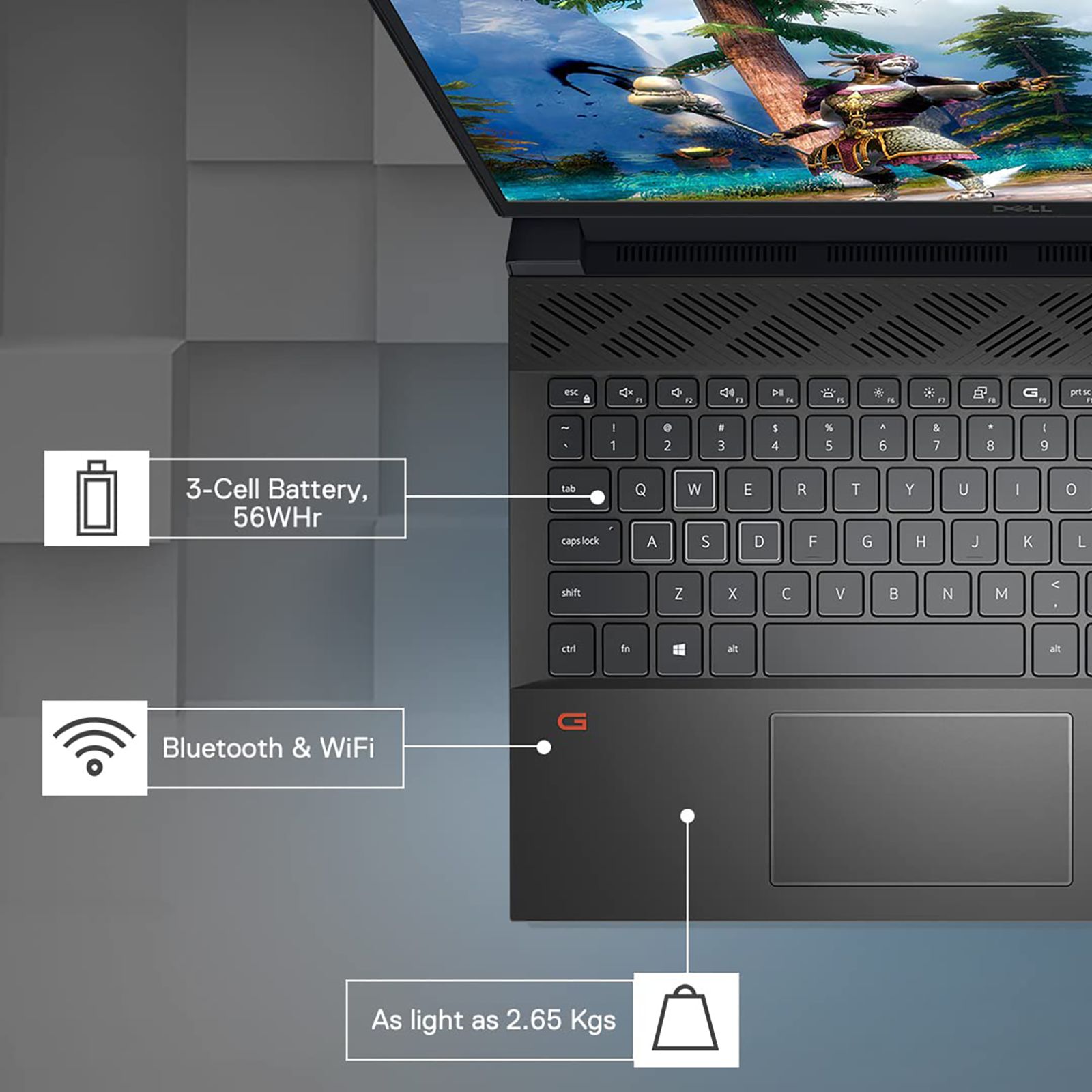 DELL G15 Intel Core i5 11th Gen (15.6 inch, 8GB, 512GB, Windows 11, MS Office 2021, NVIDIA GeForce RTX 3050 Graphics, FHD LED-Backlit Display, Dark Shadow Grey, D560825WIN9B)_13