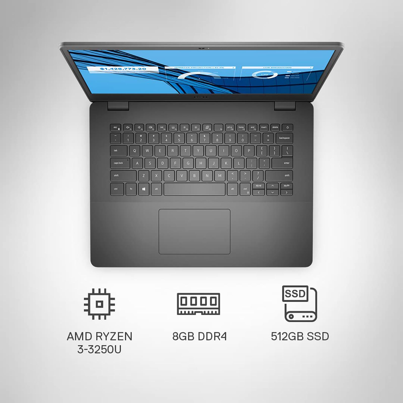 DELL Vostro 3405 AMD Ryzen 3 (14 inch, 8GB, 512GB, Windows 11, MS Office 2021, AMD Radeon Graphics, FHD Display, Carbon Black, D552235WIN9B) DELL Vostro 3405 AMD Ryzen 3 (14 inch, 8GB, 512GB, Windows 11, MS Office 2021, AMD Radeon Graphics, FHD Display, Carbon Black, D552235WIN9B)_12