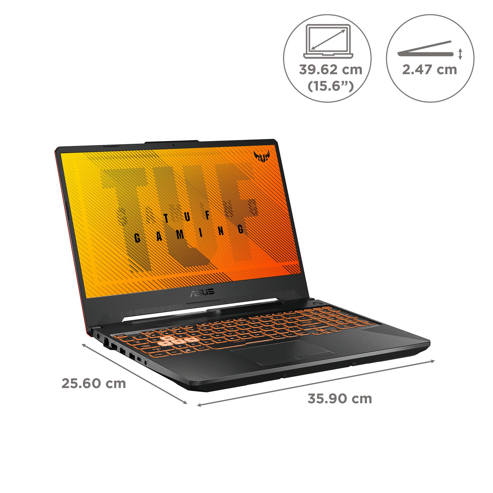 ASUS TUF Gaming F15 FX506LHB-HN355WS Intel Core i5 10th Gen Gaming Laptop (8GB, 512GB SSD, Windows 11 Home, 4GB Graphics, 15.6 inch 144 Hz Full HD IPS Display, NVIDIA GeForce GTX 1650, MS Office 2019, Bonfire Black, 2.3 KG)_2