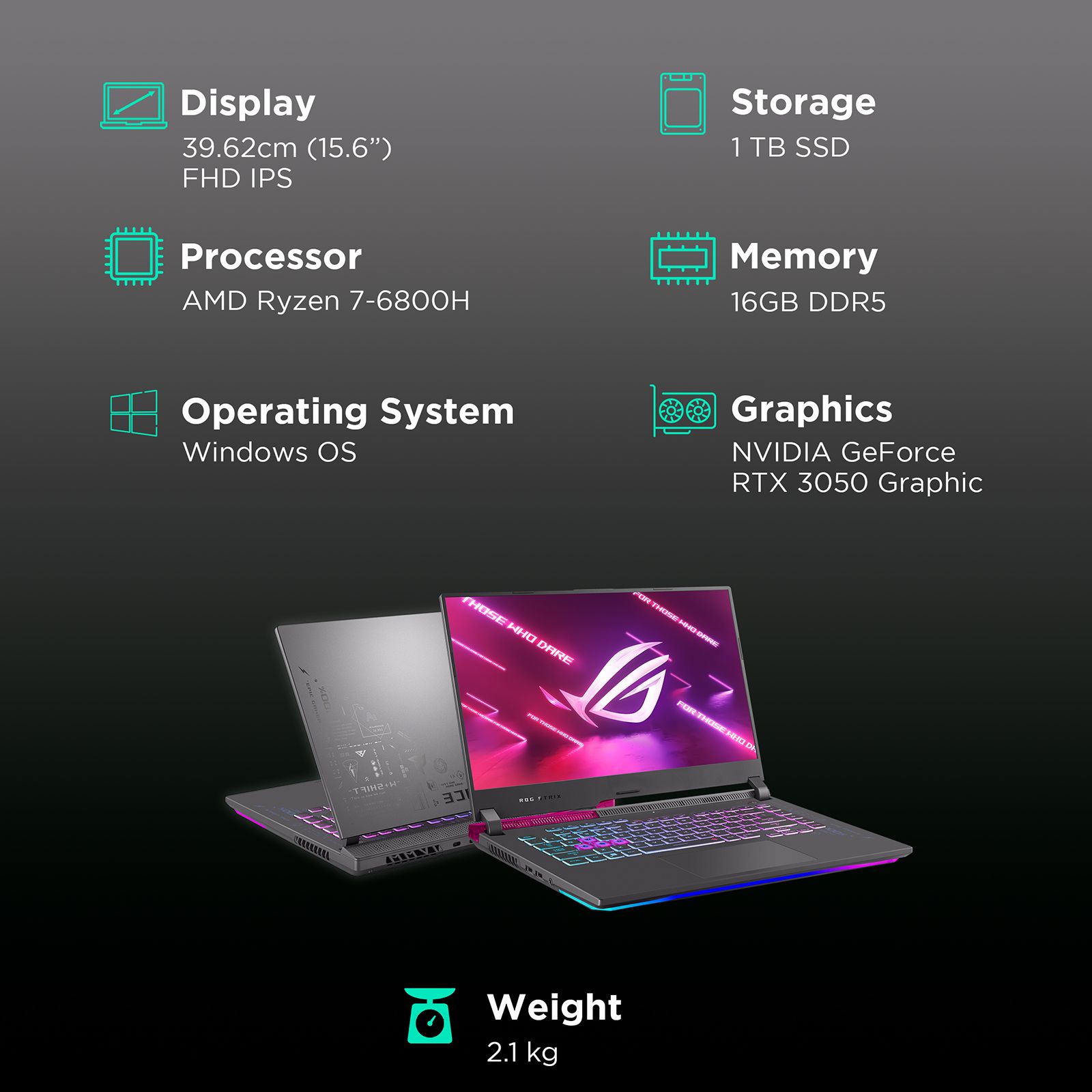 ASUS ROG Strix G15 G513RC-HN085WS AMD Ryzen 7 6800H Gaming Laptop (16GB, 1TB SSD, Windows 11 Home, 4GB Graphics, 15.6 inch 144 Hz Full HD IPS Display, NVIDIA GeForce RTX 3050, MS Office 2019, Electro Punk, 2.1 KG) ASUS ROG Strix G15 G513RC-HN085WS AMD Ryzen 7 6800H Gaming Laptop (16GB, 1TB SSD, Windows 11 Home, 4GB Graphics, 15.6 inch 144 Hz Full HD IPS Display, NVIDIA GeForce RTX 3050, MS Office 2019, Electro Punk, 2.1 KG)_3