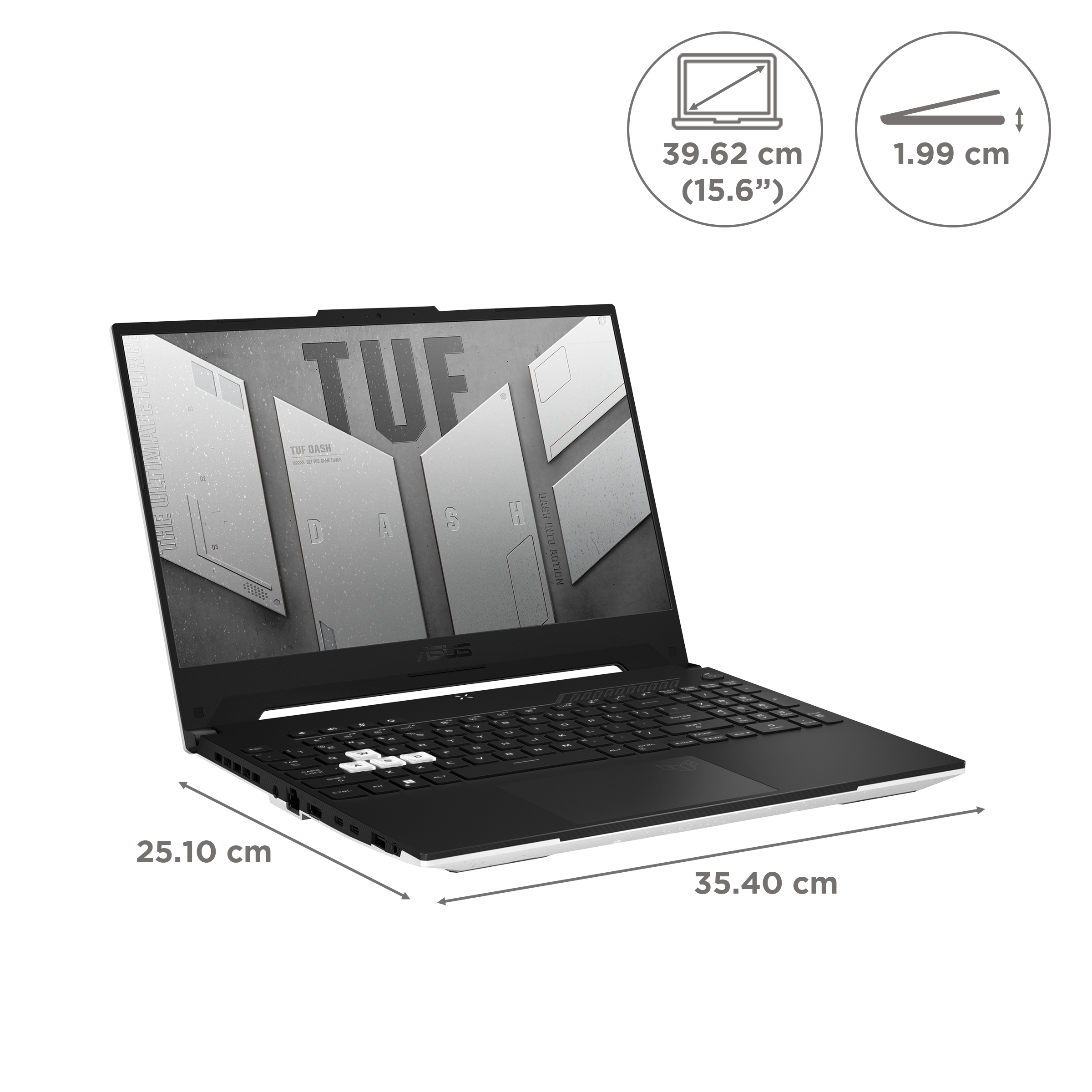 ASUS TUF Dash F15 FX517ZE-HN035WS Intel Core i7 12th Gen (15.6 inch, 16GB, 512GB, Windows 11 Home, MS Office 2021, NVIDIA GeForce RTX 3050 Ti, IPS Display, Moonlight White, 90NR0951-M000M0)_2
