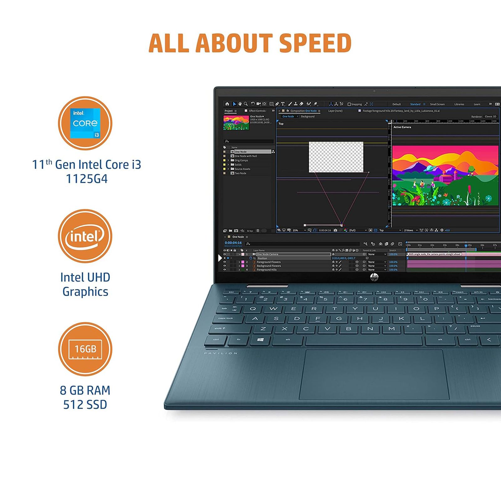 HP Pavilion x360 14-dy0208TU Intel Core i3 11th Gen Touchscreen 2-in-1 Laptop (8GB, 512GB SSD, Windows 11 Home, 14 inch Full HD IPS Display, MS Office 2019, Spruce Blue, 1.75 KG)_13