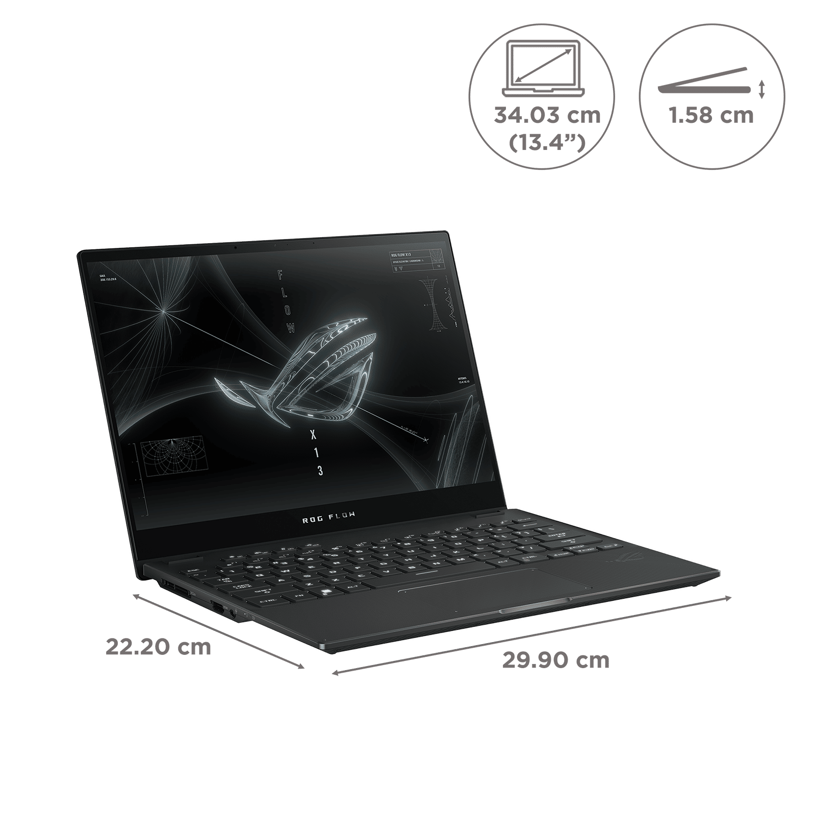 ASUS ROG Flow X13 AMD Ryzen 7 (13.4 inch, 16GB, 1TB, Windows 11 Home, MS Office Home and Student, UHD+ IPS Display, Off Black, GV301RA-LI030WS) ASUS ROG Flow X13 AMD Ryzen 7 (13.4 inch, 16GB, 1TB, Windows 11 Home, MS Office Home and Student, UHD+ IPS Display, Off Black, GV301RA-LI030WS)_2