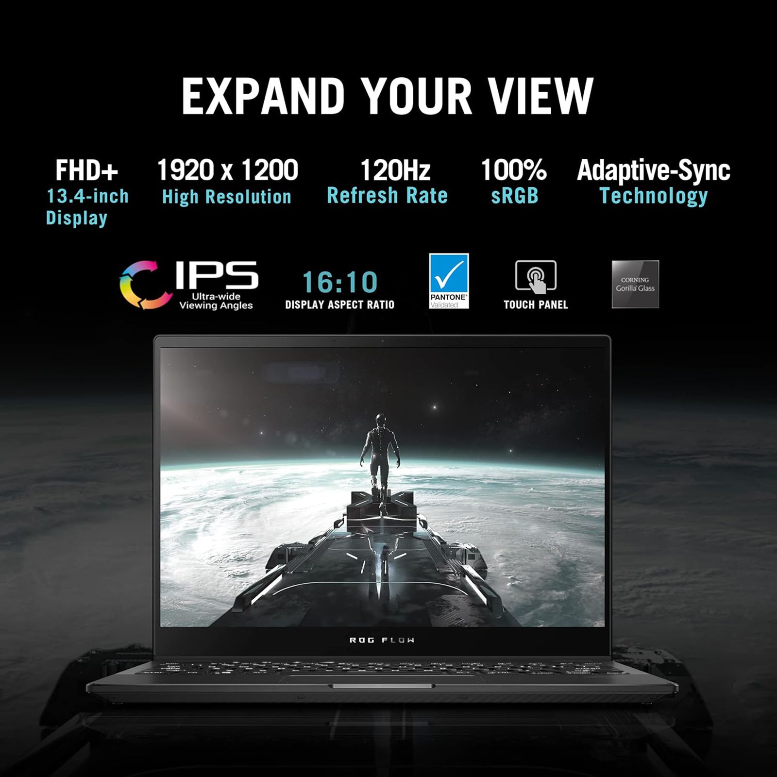 ASUS ROG Flow X13 AMD Ryzen 7 (13.4 inch, 16GB, 1TB, Windows 11 Home, MS Office Home and Student, NVIDIA GeForce RTX 3050 Laptop GPU, FHD+ IPS Display, Off Black, GV301RC-LJ022WS)_13