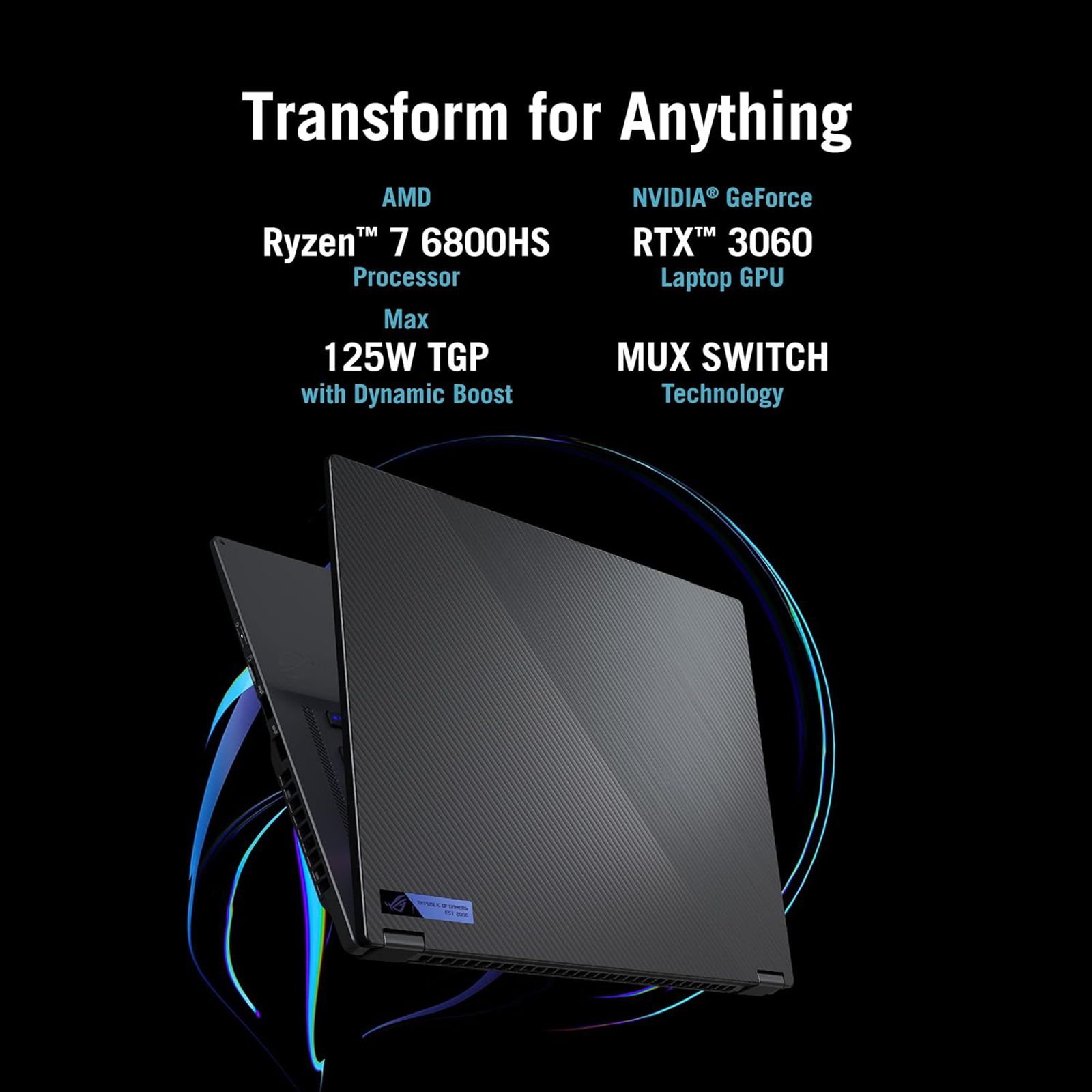 ASUS ROG Flow X16 AMD Ryzen 7 (16 inch, 16GB, 1TB, Windows 11 Home, MS Office Home and Student, NVIDIA GeForce RTX 3060, QHD+ IPS Display, Eclipse Gray, GV601RM-M6054WS)_13