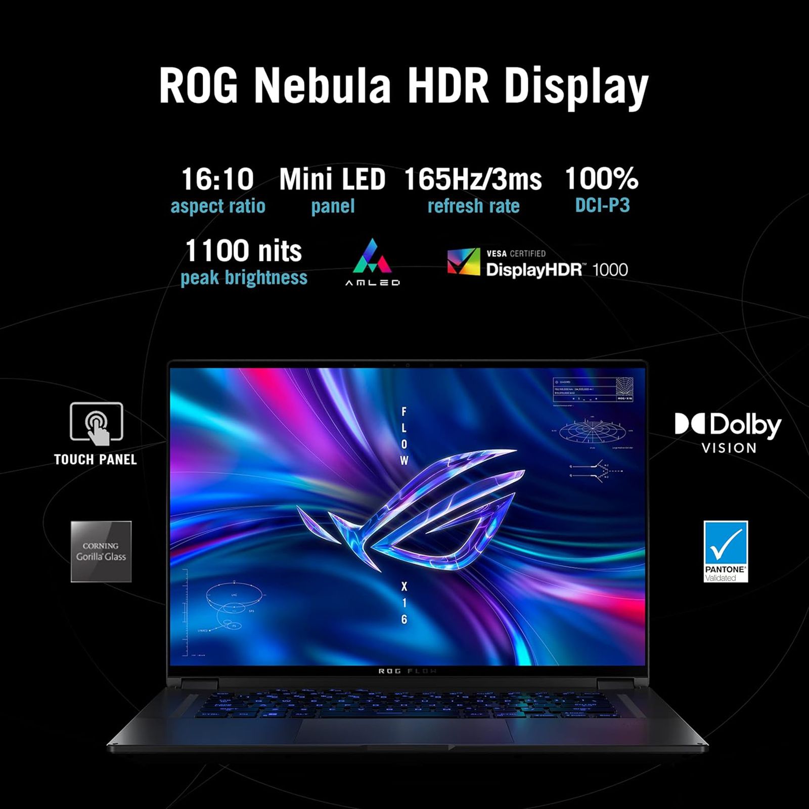 ASUS ROG Flow X16 AMD Ryzen 9 (16 inch, 32GB, 1TB, Windows 11 Home, MS Office Home and Student, NVIDIA GeForce RTX 3070 Ti, QHD+ IPS Display, Eclipse Gray, GV601RW-M5045WS) ASUS ROG Flow X16 AMD Ryzen 9 (16 inch, 32GB, 1TB, Windows 11 Home, MS Office Home and Student, NVIDIA GeForce RTX 3070 Ti, QHD+ IPS Display, Eclipse Gray, GV601RW-M5045WS)_16
