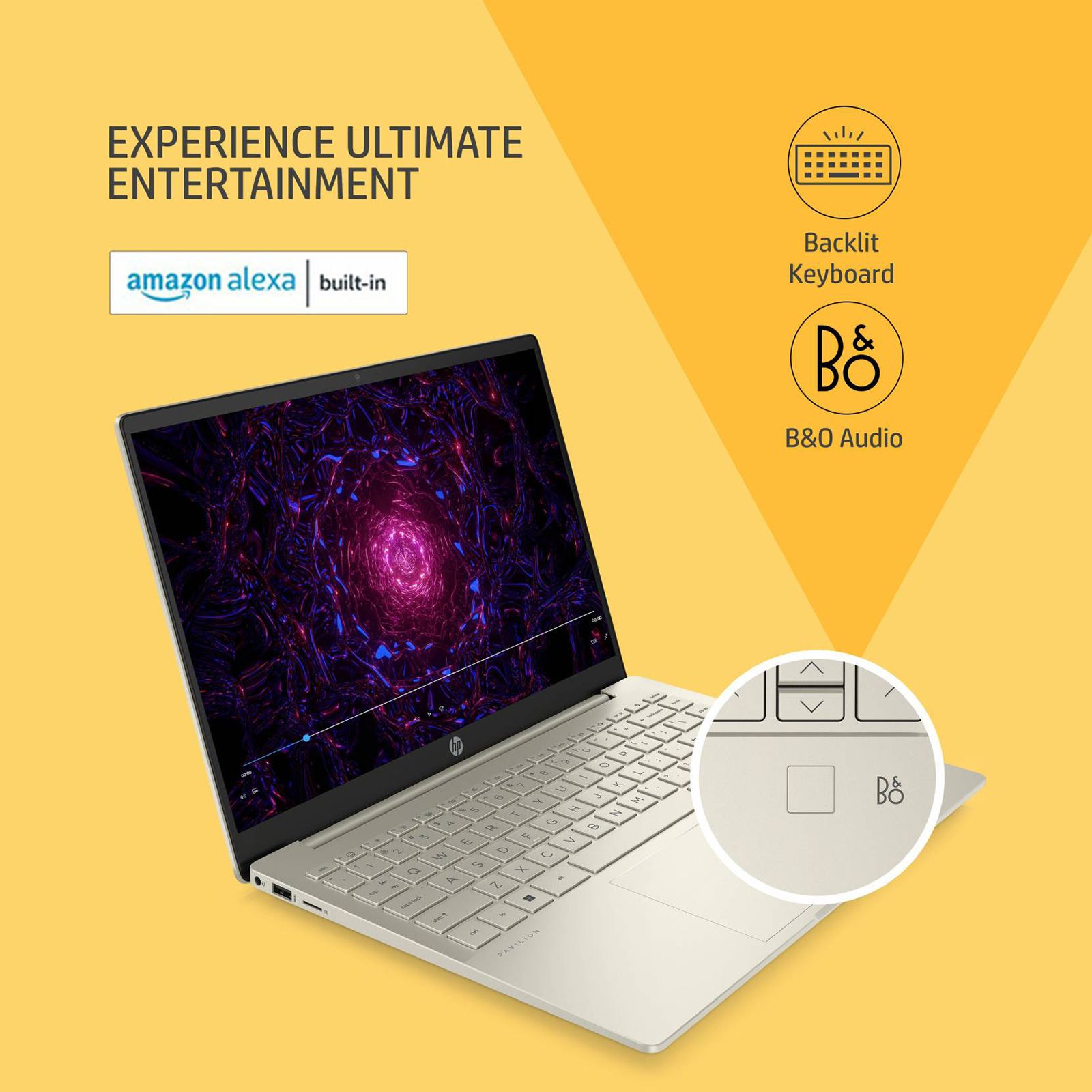 HP Pavilion Plus EH0025TU Intel Core i5 12th Gen (14 inch, 16GB, 512GB, Windows 11, MS Office Home and Student, Intel Iris Xe Graphics, Full HD IPS Display, Warm Gold Aluminium, 6H2F4PA#ACJ)_11