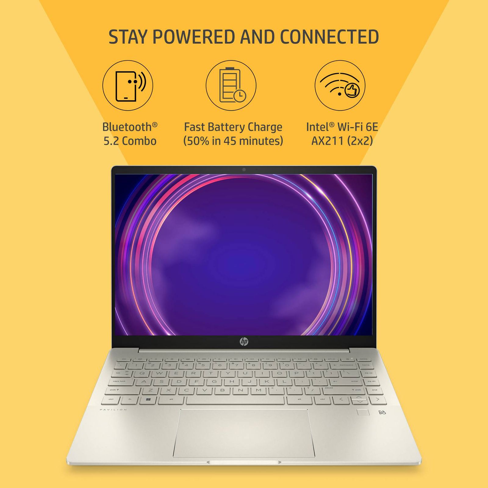 HP Pavilion Plus EH0025TU Intel Core i5 12th Gen (14 inch, 16GB, 512GB, Windows 11, MS Office Home and Student, Intel Iris Xe Graphics, Full HD IPS Display, Warm Gold Aluminium, 6H2F4PA#ACJ)_13