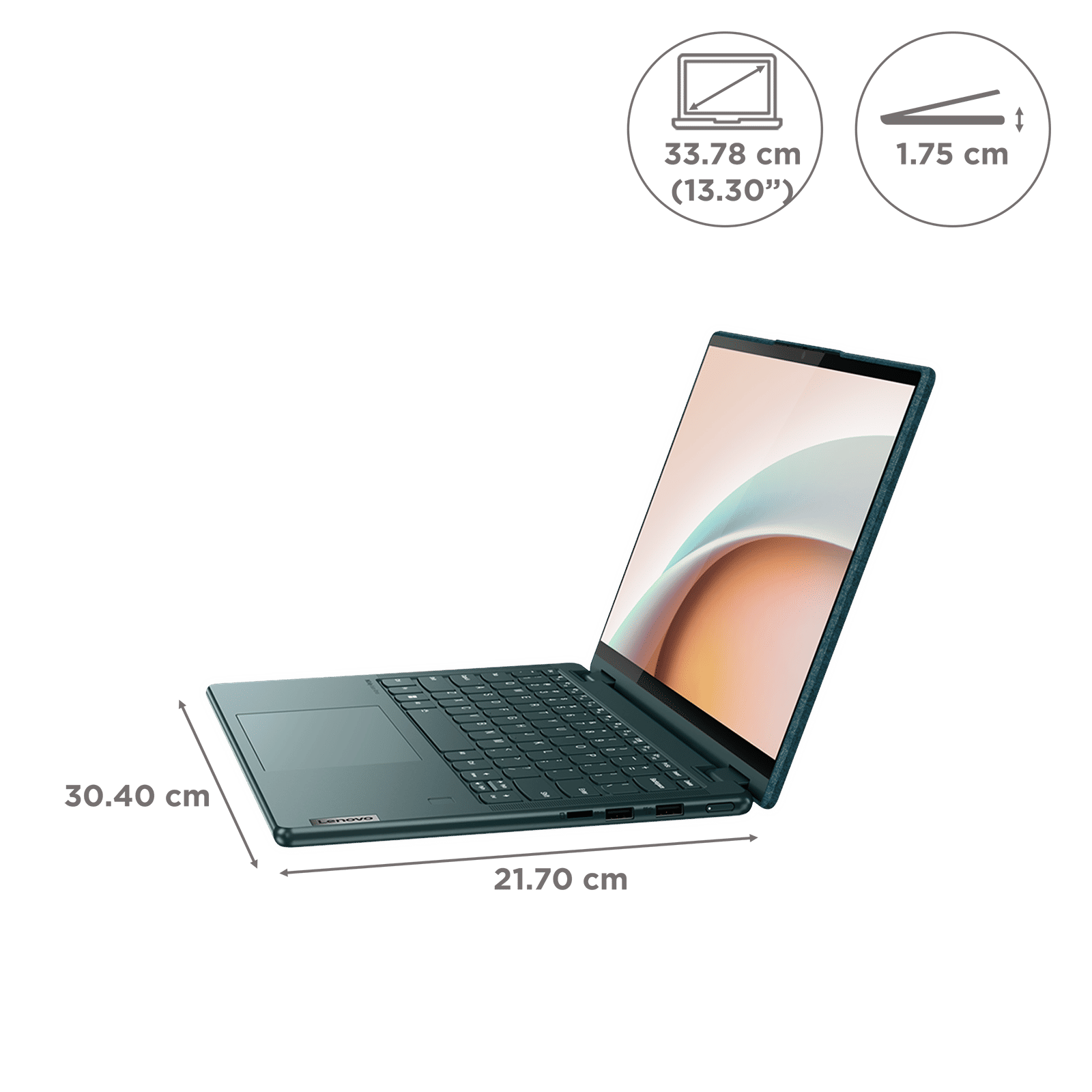Lenovo Yoga 6 13ALC7 AMD Ryzen 5 (13.3 inch, 16GB, 512GB, Windows 11, MS Office 2021, AMD Radeon, WUXGA IPS Display, Dark Teal, 82UD0069IN)_2