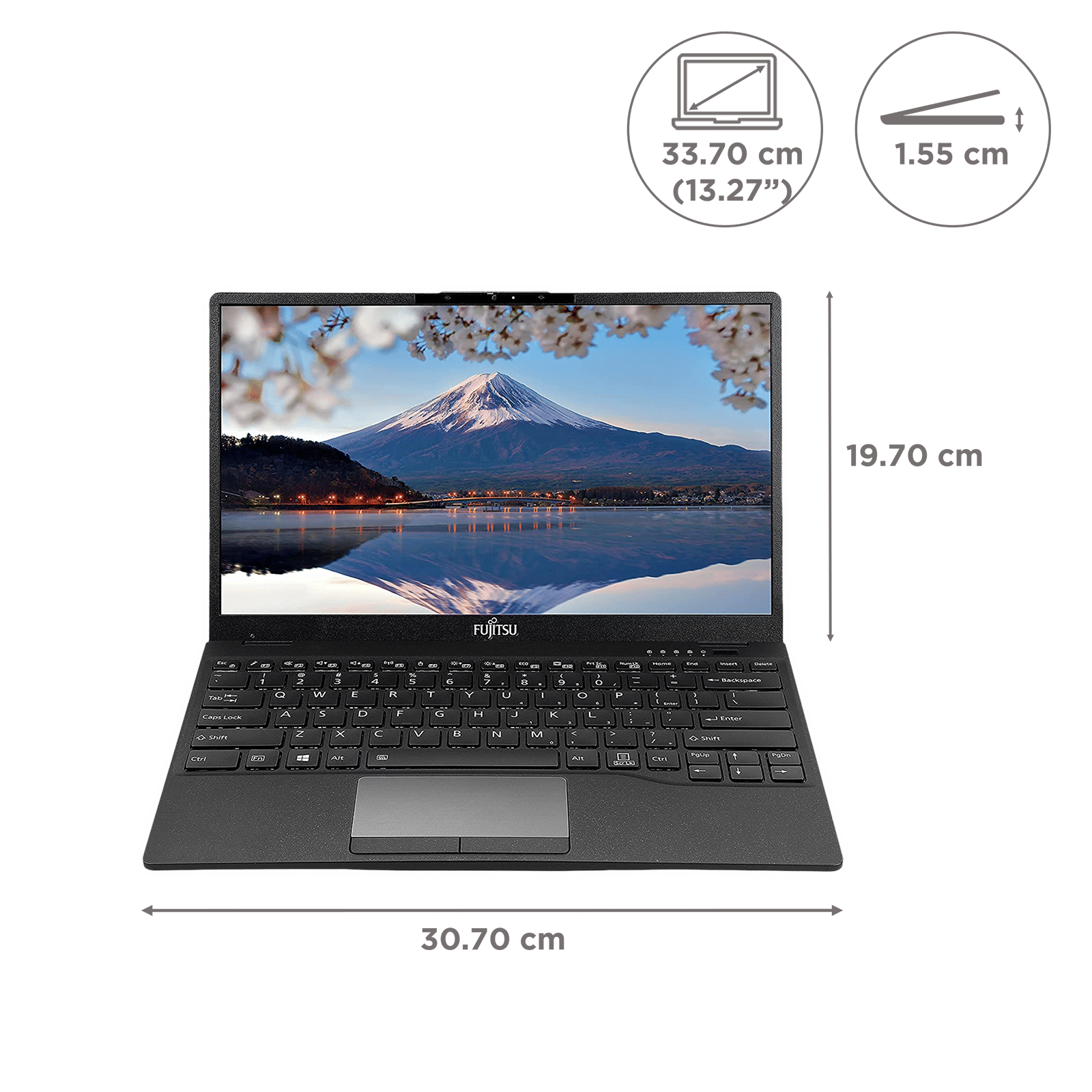 FUJITSU UH-X Intel Core i5 12th Gen (13.3 inch, 16GB, 512GB, Windows 11 Home, MS Office 2021, Intel Iris Xe, LED Display, Black, 4ZR1J37875)_2