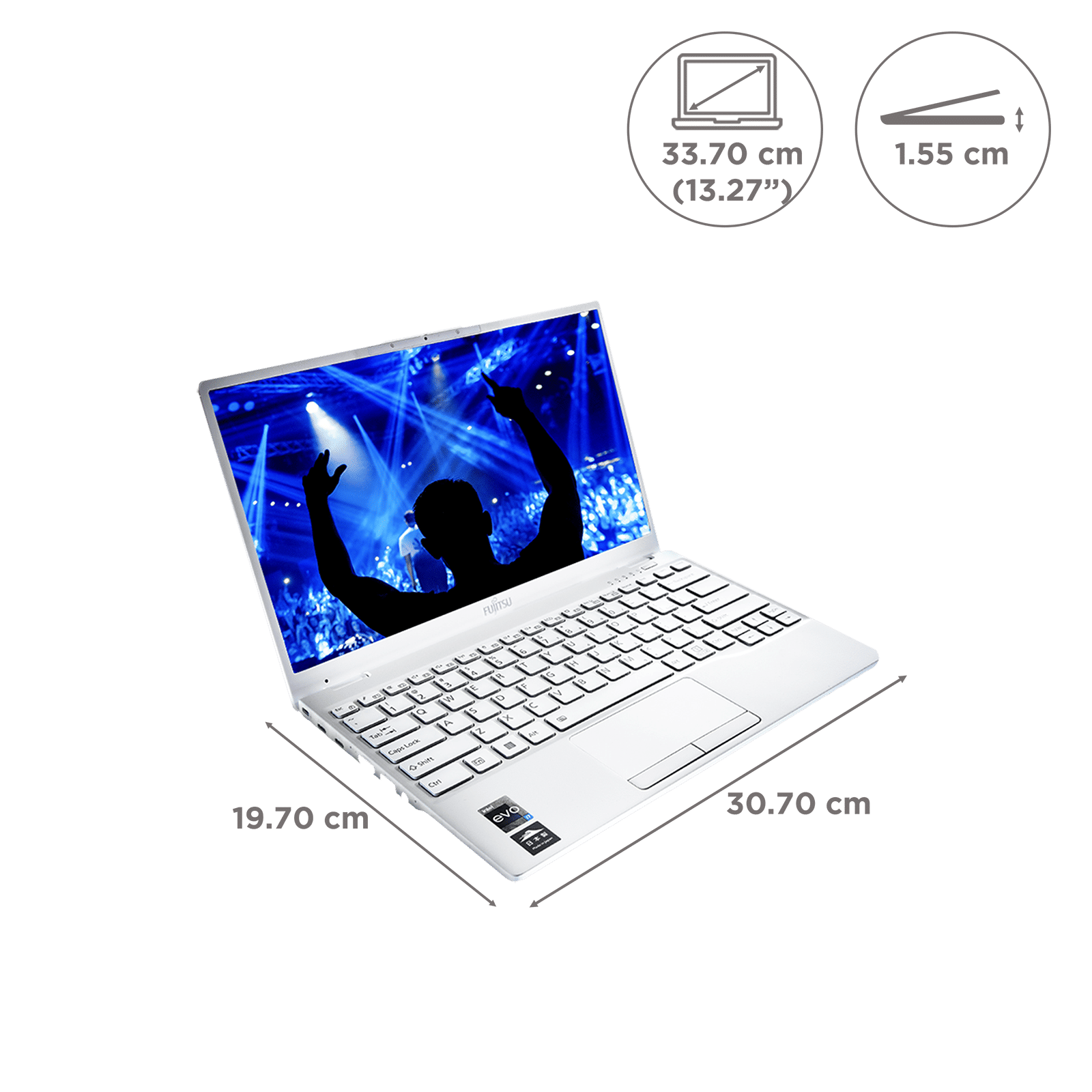 FUJITSU UH-X Intel Evo i7 12th Gen (13.3 inch, 16GB, 512GB, Windows 11 Home, MS Office 2021, Intel Iris Xe, FHD LED Display, White, 4ZR1K06212)_2