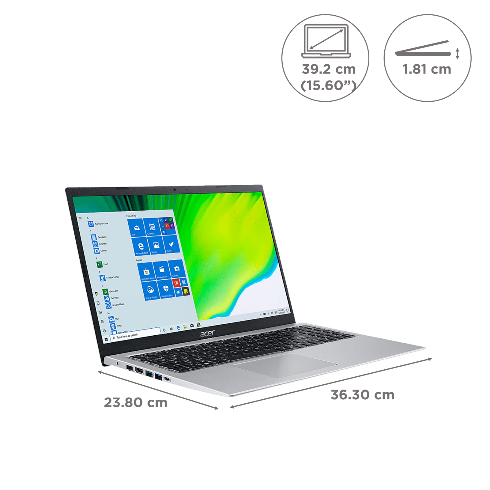 acer Aspire 5 A515-56 Intel Core i5 11th Gen Laptop (12GB, 512GB SSD, Windows 11 Home, 15.6 inch Full HD LED Backlit Display, Silver, 1.65 KG)_2