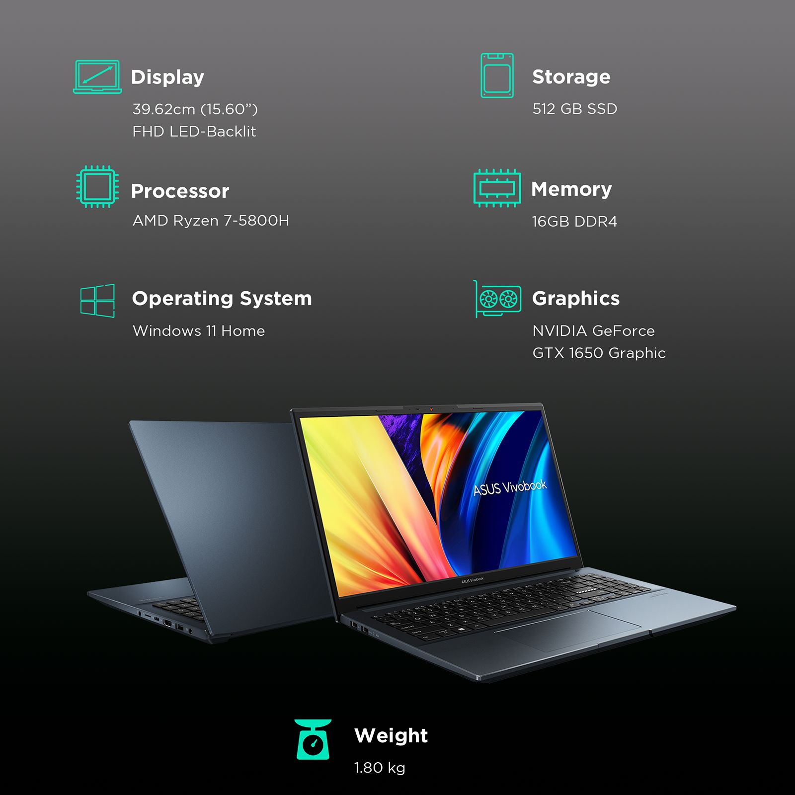 ASUS 15 Vivobook Pro AMD Ryzen 7 (15.6 inch, 16GB, 512GB, Windows 11 Home, MS Office 2021, NVIDIA GeForce GTX 1650, Full HD LED-Backlit Display, Quiet Blue, 90NB0YJ1-M003V0) ASUS 15 Vivobook Pro AMD Ryzen 7 (15.6 inch, 16GB, 512GB, Windows 11 Home, MS Office 2021, NVIDIA GeForce GTX 1650, Full HD LED-Backlit Display, Quiet Blue, 90NB0YJ1-M003V0)_3