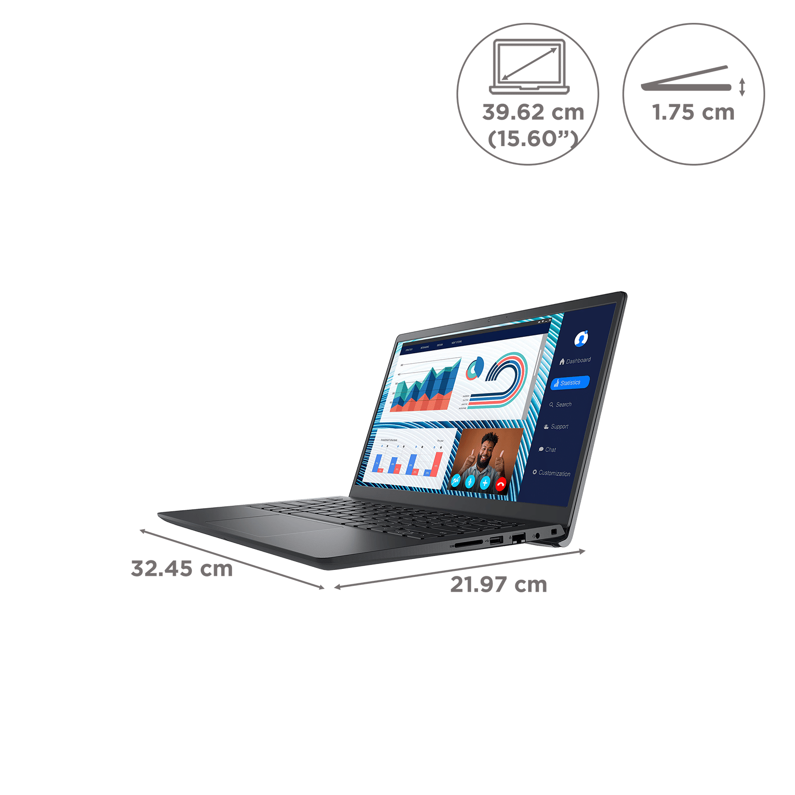 DELL Vostro 3420 Intel Core i5 12th Gen (14 inch, 8GB, 512GB, Windows 11, MS Office 2021, Intel UHD, Full HD Display, Black, D552317WIN9B)_2