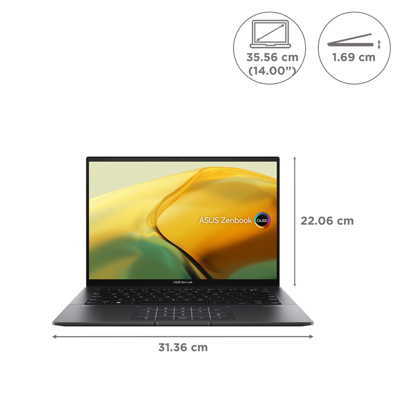 ASUS Zenbook AMD Ryzen 7 (14 inch, 16GB, 512GB, Windows 11 Home, MS Office 2021, AMD Radeon Graphics, OLED Display, Jade Black, UM3402YA-KM741WS) ASUS Zenbook AMD Ryzen 7 (14 inch, 16GB, 512GB, Windows 11 Home, MS Office 2021, AMD Radeon Graphics, OLED Display, Jade Black, UM3402YA-KM741WS)_2
