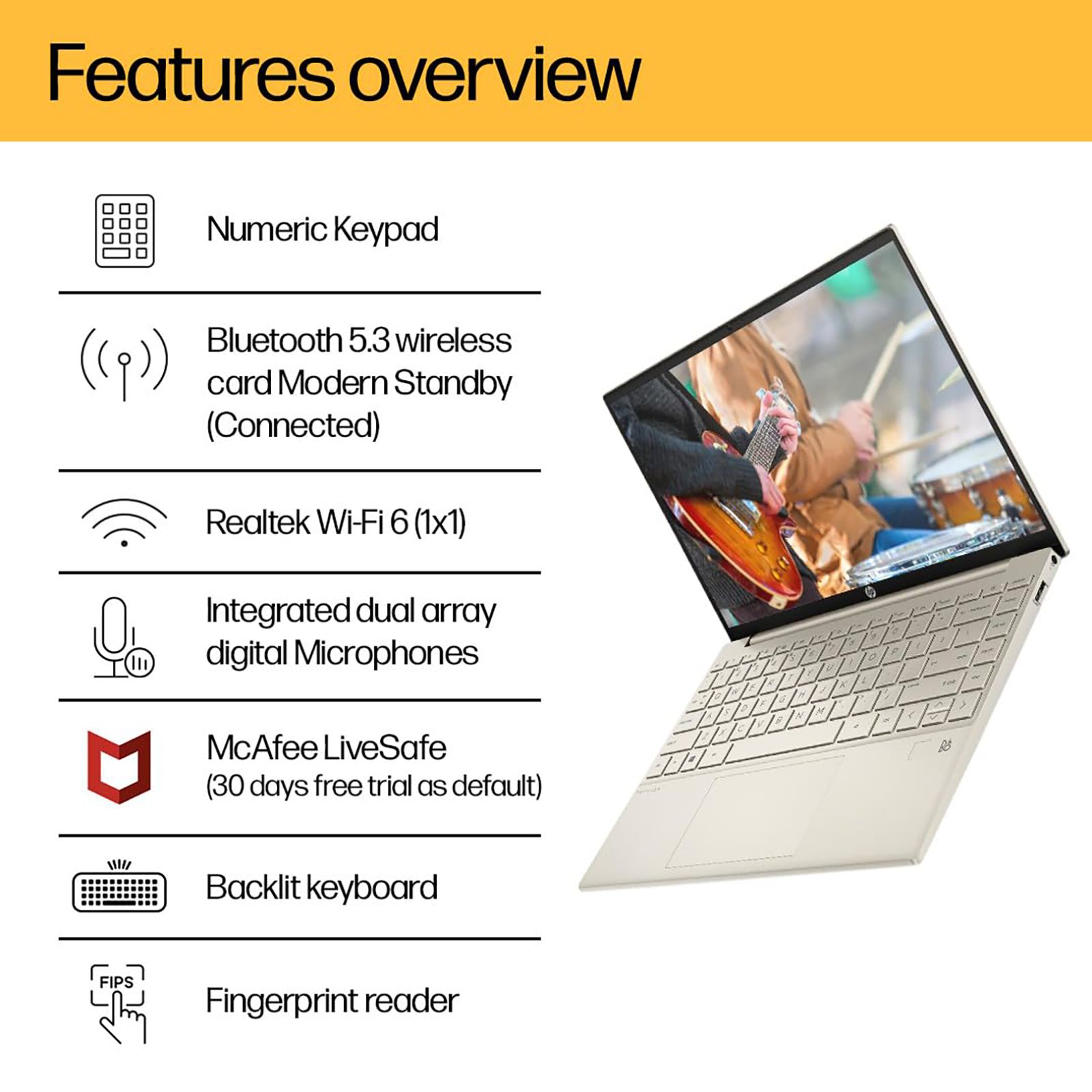 HP Pavilion Aero BE2055AU AMD Ryzen 5 (13.3 inch, 16GB, 512GB, Windows 11 Home, MS Office 2021, AMD Radeon, WUXGA IPS Display, Warm Gold, SM-A346ELVEINS) HP Pavilion Aero BE2055AU AMD Ryzen 5 (13.3 inch, 16GB, 512GB, Windows 11 Home, MS Office 2021, AMD Radeon, WUXGA IPS Display, Warm Gold, SM-A346ELVEINS)_13