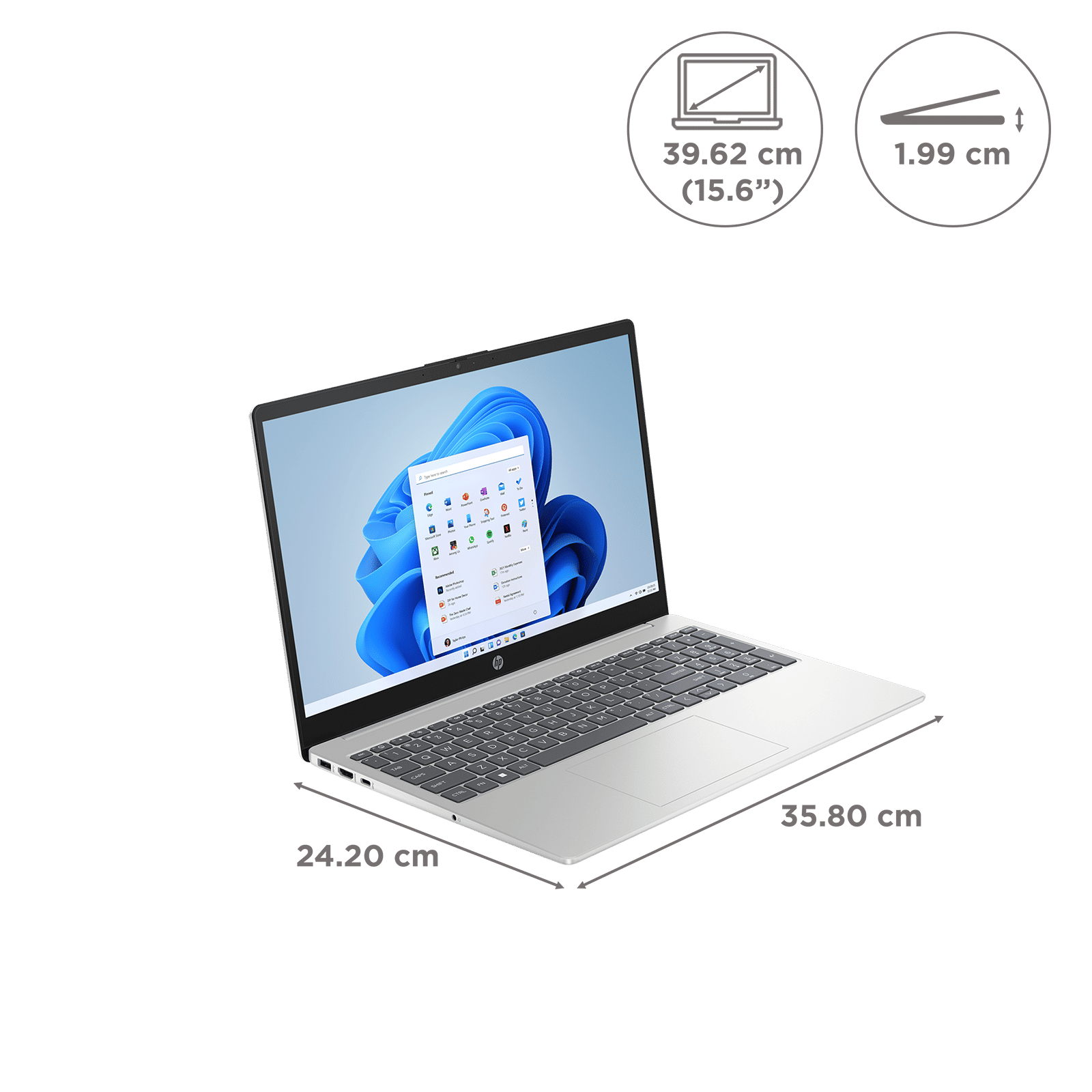HP 15-fc0028AU AMD Ryzen 5 (15.6 inch, 8GB, 512GB, Windows 11, MS Office 2021, AMD Radeon, FHD Display, Natural Silver, 7L032PA) HP 15-fc0028AU AMD Ryzen 5 (15.6 inch, 8GB, 512GB, Windows 11, MS Office 2021, AMD Radeon, FHD Display, Natural Silver, 7L032PA)_2