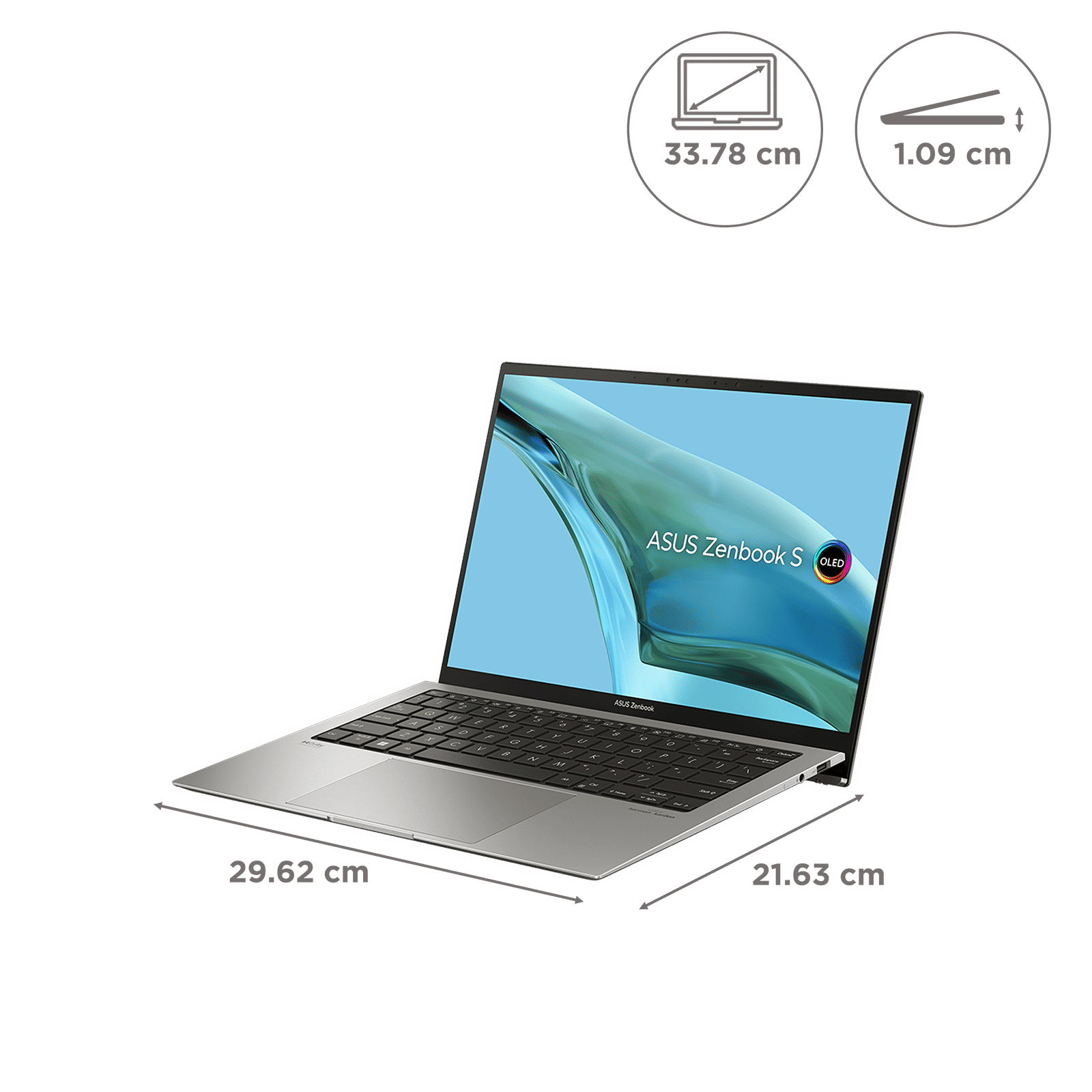 ASUS Zenbook S Intel Evo Core i5 13th Gen (13 inch, 16GB, 512GB, Windows 11, MS Office 2021, Intel Iris Xe Graphics, OLED Display, Basalt Grey, UX5304VA-NQ542WS)_2