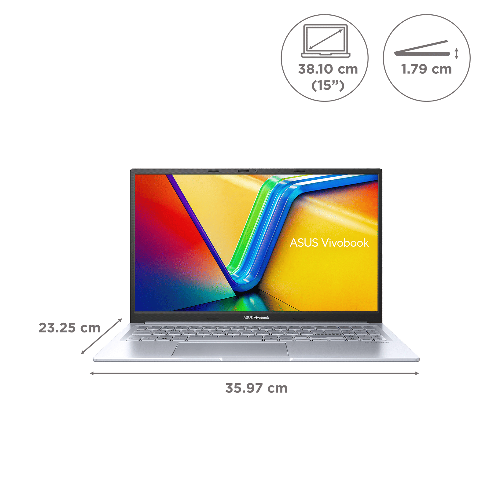 ASUS Vivobook Intel Core i5 13th Gen (15 inch, 16GB, 512GB, Windows 11, MS Office 2021, Intel Iris Xe Graphics, LED Backlight Display, Cool Silver, K3504VAB-NJ542WS)_2