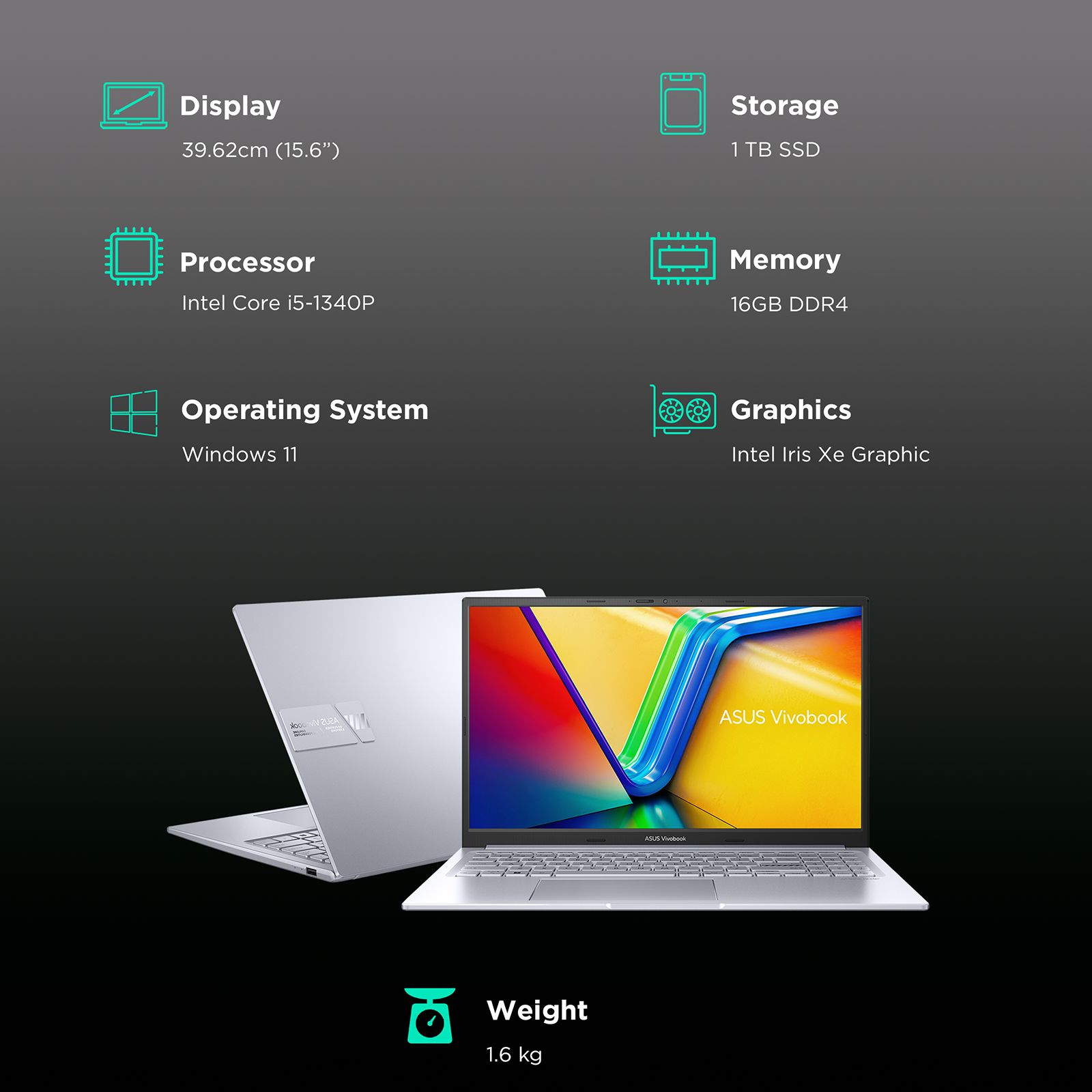 ASUS Vivobook 15X Intel Core i5 13th Gen (15 inch, 16GB, 1TB, Windows 11, MS Office 2021, Intel Iris Xe Graphics, OLED Display, Cool Silver, K3504VA-LK552WS) ASUS Vivobook 15X Intel Core i5 13th Gen (15 inch, 16GB, 1TB, Windows 11, MS Office 2021, Intel Iris Xe Graphics, OLED Display, Cool Silver, K3504VA-LK552WS)_3
