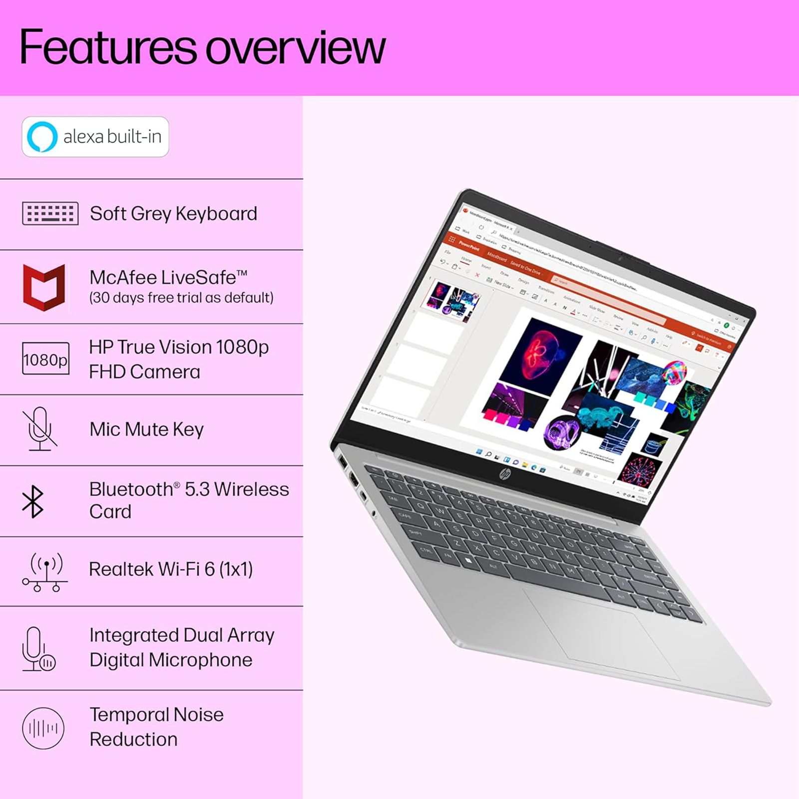 HP Pavilion 14-Ep0068TU Intel Core i3 (14 inch, 8GB, 512GB, Windows 11, MS Office 2021, Intel UHD Graphics, Full HD IPS Display, Natural Silver, 80D23PA)_5