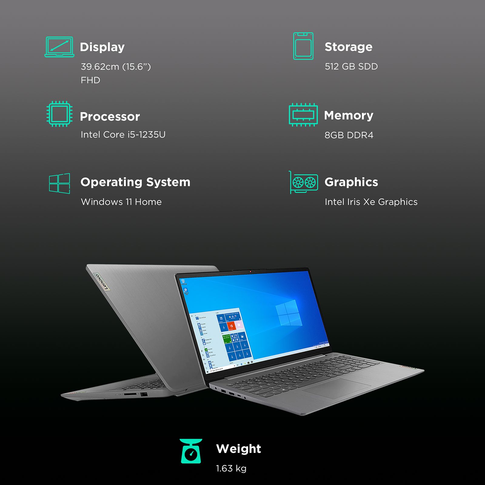 Lenovo IdeaPad 3 15IAU7 Intel Core i5 12th Gen (15.6 inch, 8GB, 512GB, Windows 11, MS Office 2021, Intel Iris Xe, Full HD Display, Arctic Grey, 82RK00LWIN) Lenovo IdeaPad 3 15IAU7 Intel Core i5 12th Gen (15.6 inch, 8GB, 512GB, Windows 11, MS Office 2021, Intel Iris Xe, Full HD Display, Arctic Grey, 82RK00LWIN)_3