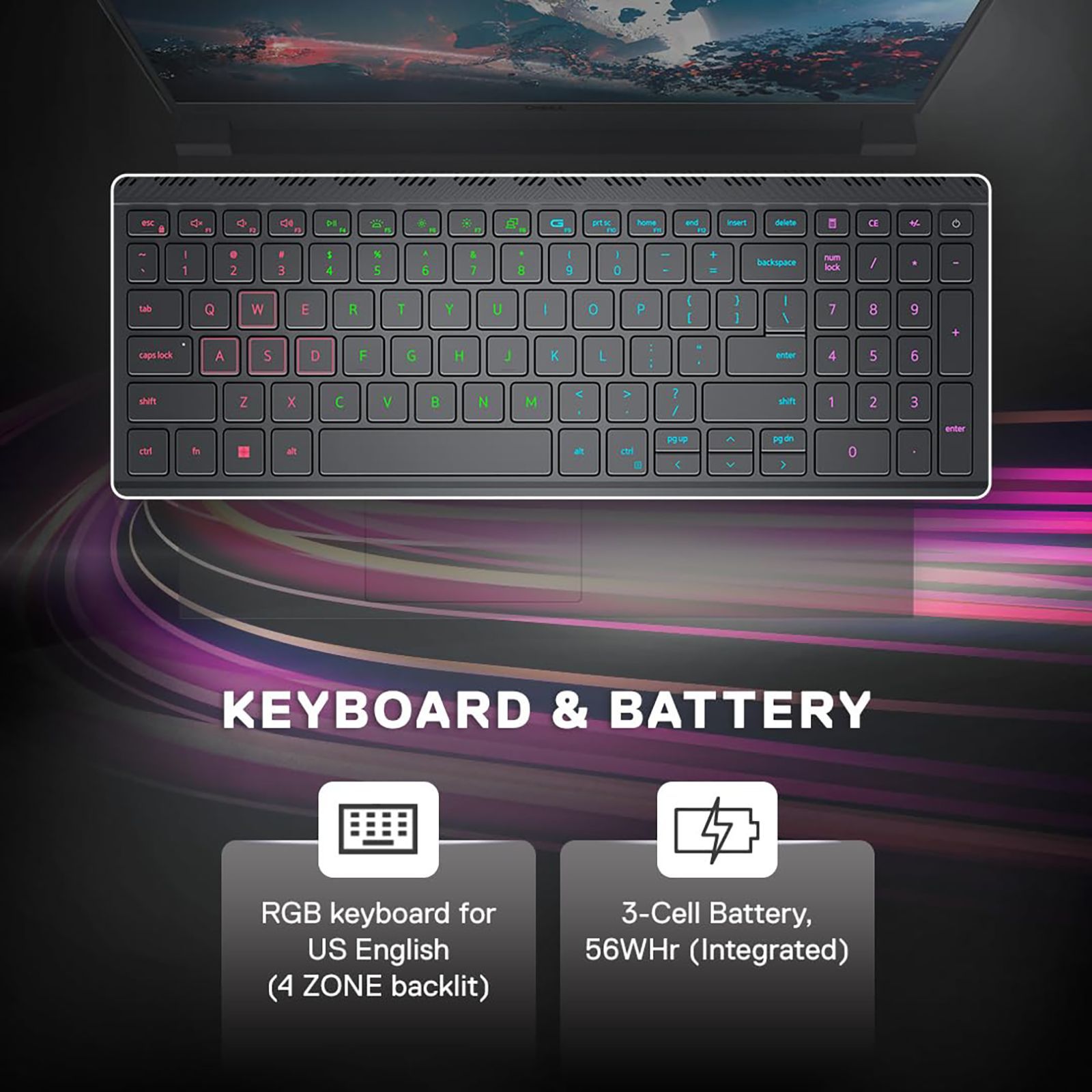 DELL G15-5530 Intel Core i5 13th Gen Gaming Laptop with RGB Keyboard(16GB, 512GB SSD, Windows 11, 6GB Graphics, 15.6 inch 120 Hz FHD Display, MS Office 2021, Dark Shadow Gray, 2.97 KG)_2