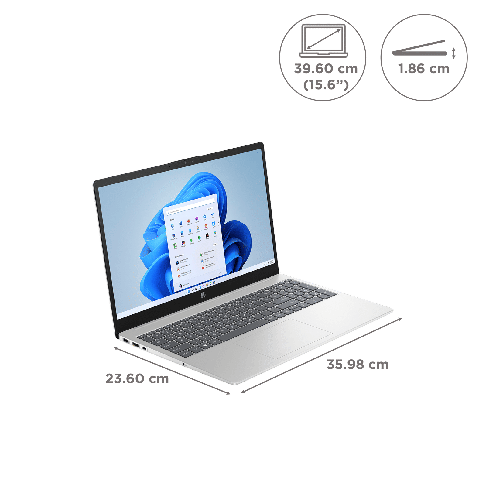 HP 15-FC0030AU AMD Ryen 5 Thin and Light Laptop (16GB, 512GB SSD, Windows 11 Home, 15.6 inch FHD IPS Display, MS Office 2021, Natural Silver, 1.75 KG) HP 15-FC0030AU AMD Ryen 5 Thin and Light Laptop (16GB, 512GB SSD, Windows 11 Home, 15.6 inch FHD IPS Display, MS Office 2021, Natural Silver, 1.75 KG)_2