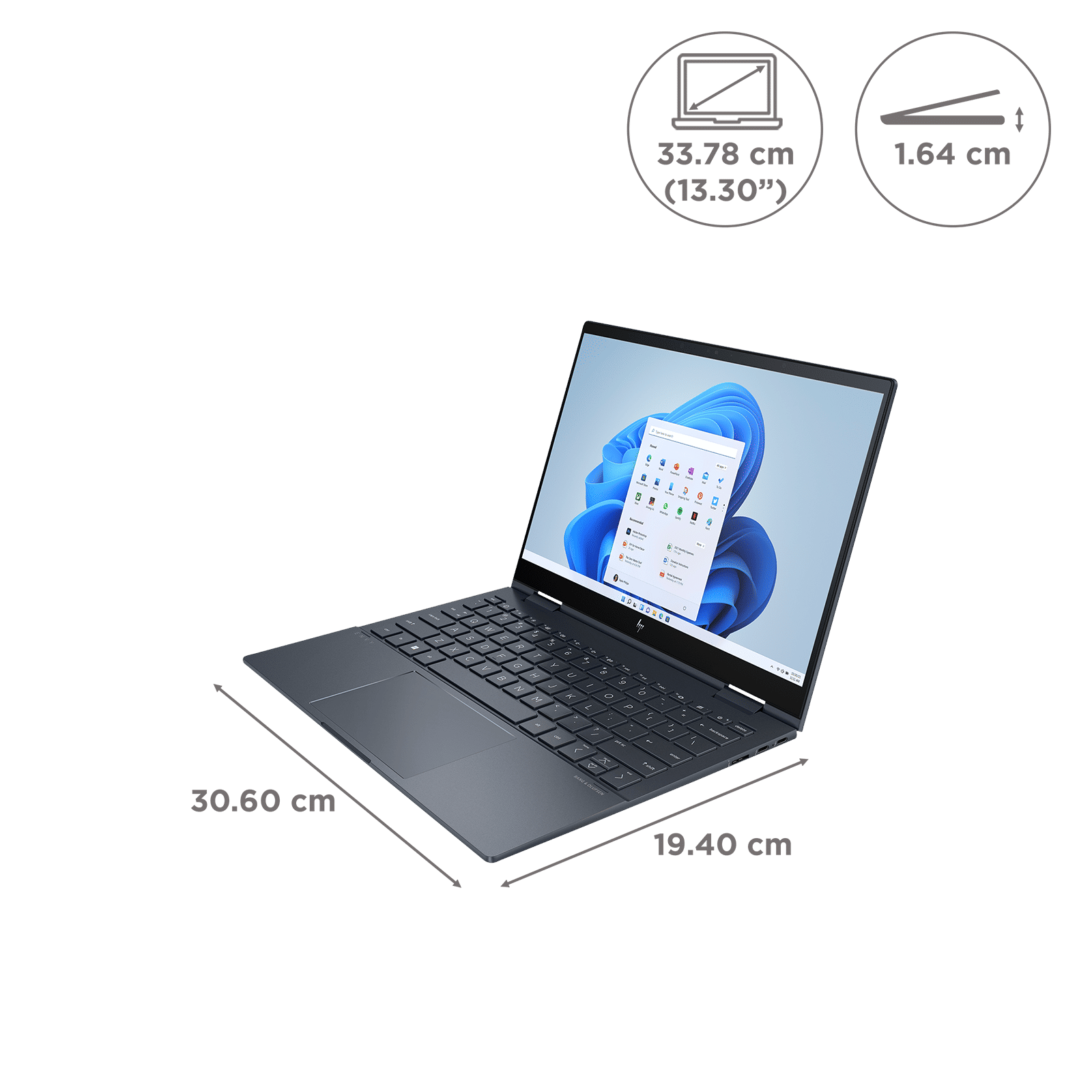 HP Envy 13 BF0142TU Intel Core i7 12th Gen (13.3 inch, 16GB, 512GB, Windows 11 Home, MS Office 2021, Intel Iris Xe, OLED Display, Space Blue, 81B48PA)_2