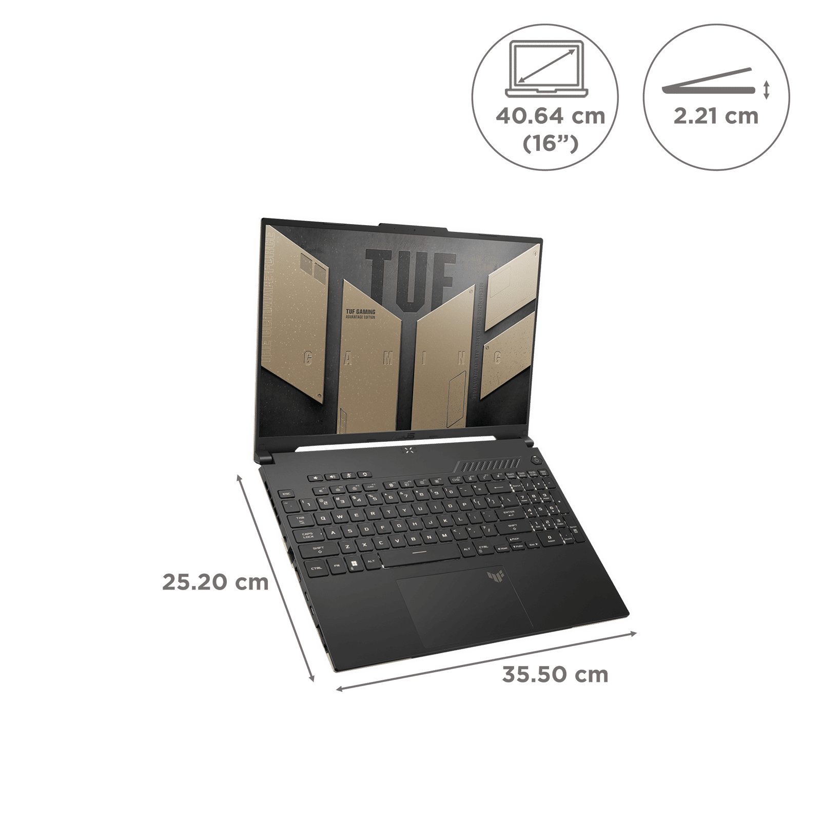 ASUS TUF Gaming A16 FA617XS-N3026WS AMD Ryzen 9 7th Gen Gaming Laptop (16GB, 1TB SSD, Windows 11 Home, 8GB GDDR6, 16 inch FHD Plus IPS Display, MS Office 2021, Sandstorm, 2.2Kg)_2