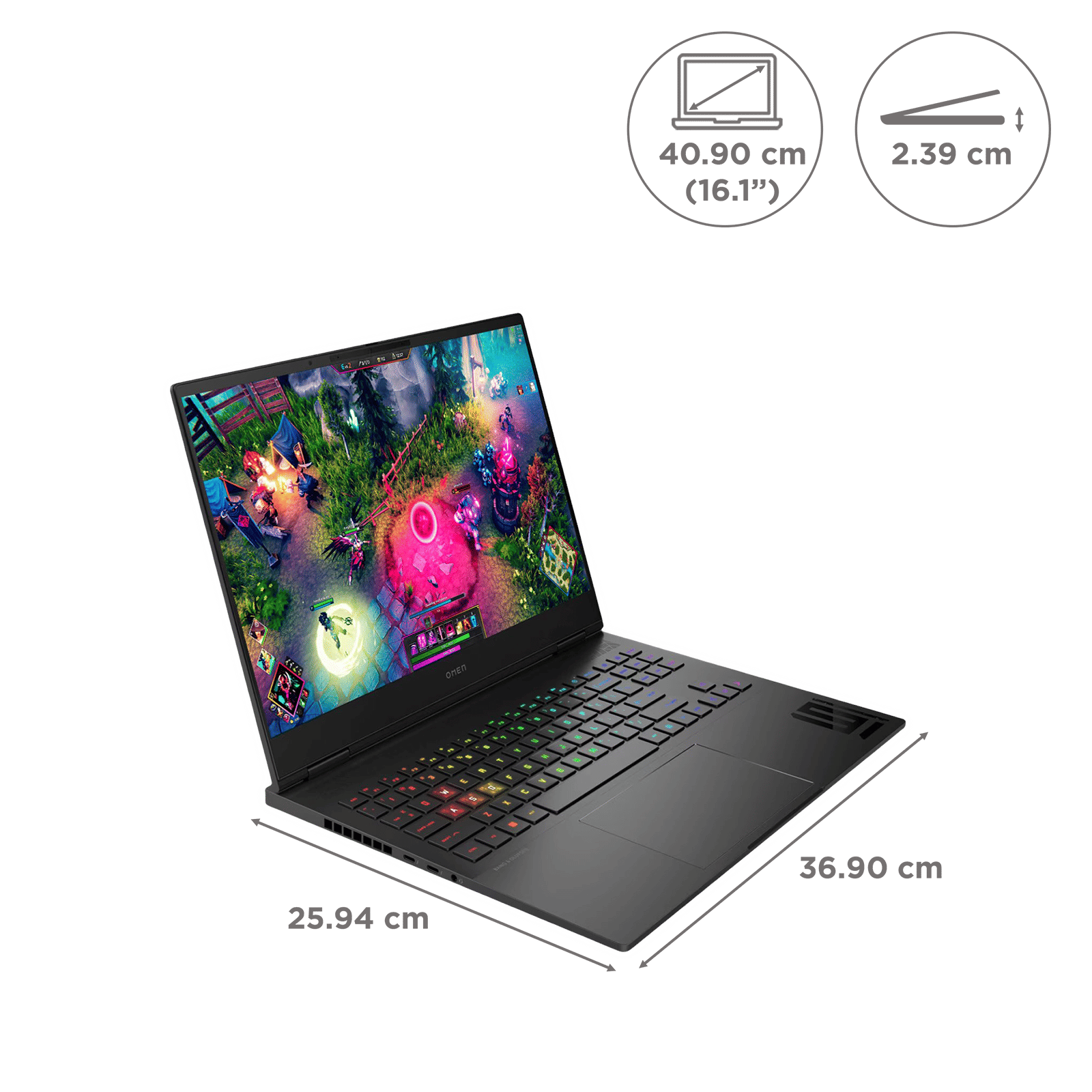HP OMEN 16-wd0990TX Intel Core i5 13th Gen (16.1 inch, 16GB, 512GB, Windows 11 Home, MS Office 2021, NVIDIA GeForce RTX 4050, FHD IPS Display, Shadow Black, 88Y66PA)_2