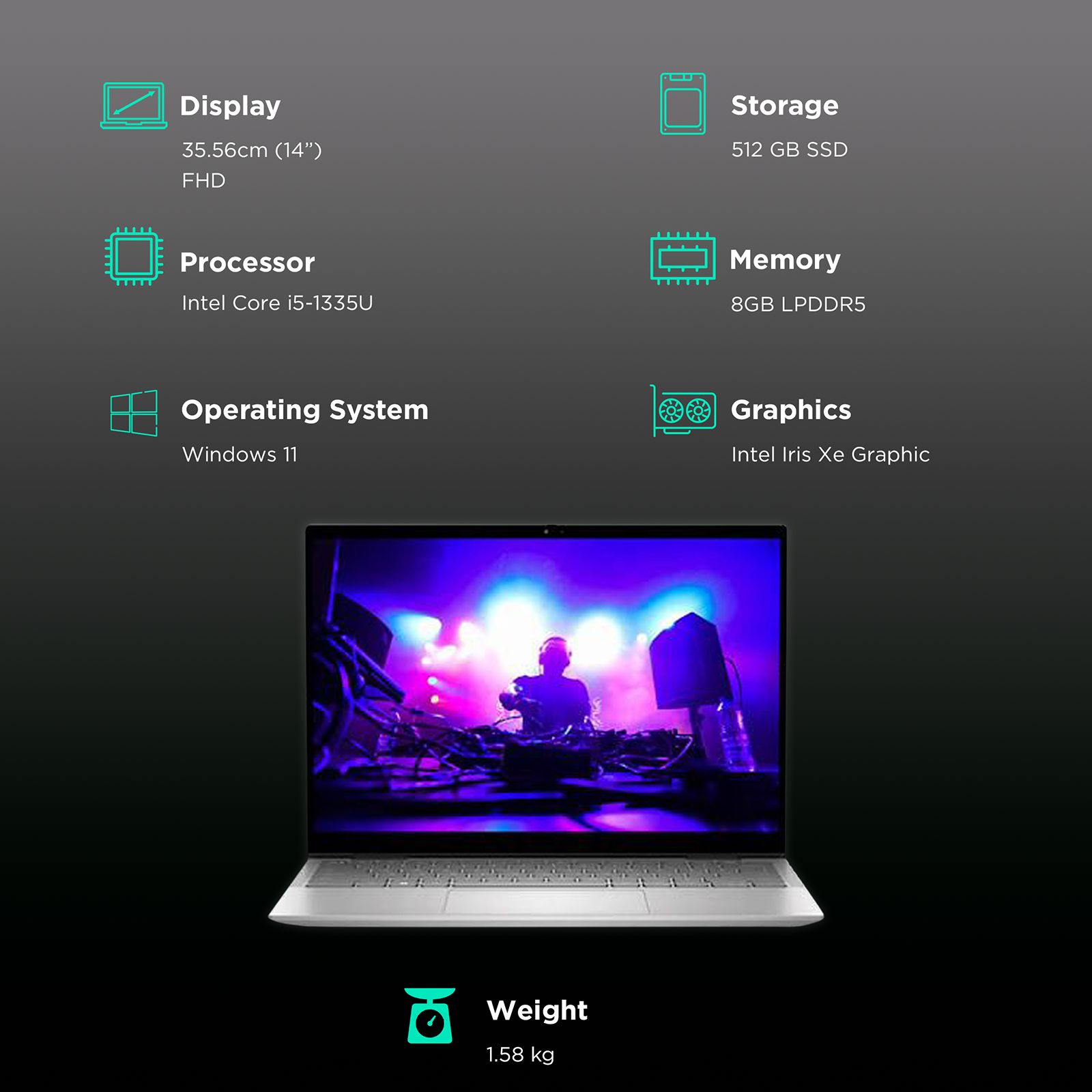 DELL Inspiron 7430 Intel Core i5 13th Gen (14 inch, 8GB, 512GB, Windows 11, MS Office 2021, Intel Iris Xe, FHD Plus Display, Platinum Silver, IC7430PXXWC001ORS1) DELL Inspiron 7430 Intel Core i5 13th Gen (14 inch, 8GB, 512GB, Windows 11, MS Office 2021, Intel Iris Xe, FHD Plus Display, Platinum Silver, IC7430PXXWC001ORS1)_3