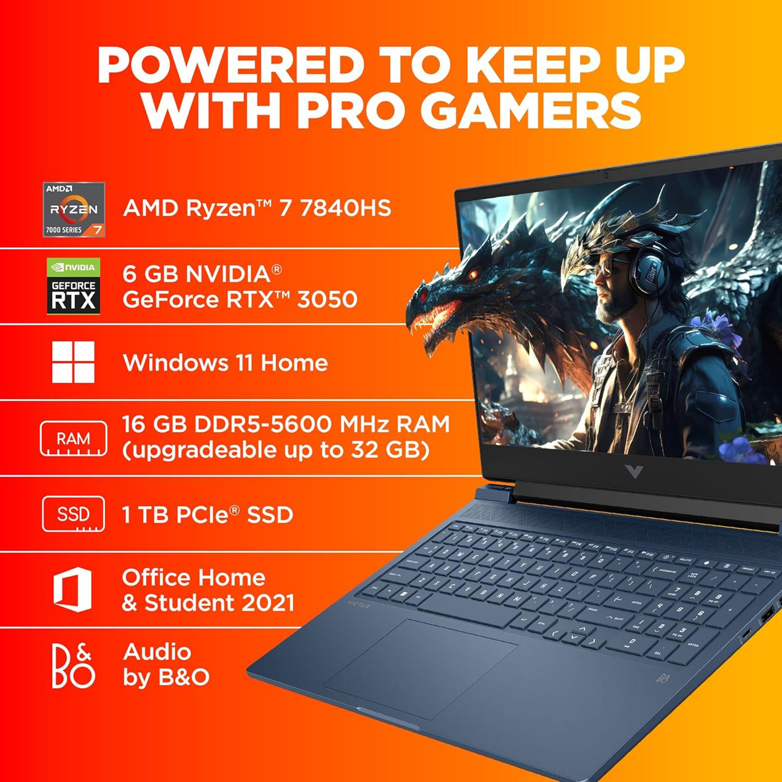 HP Victus 16-s0089AX AMD Ryzen 7 Laptop (16GB, 1TB, Windows 11 Home, 16.1 inch Full HD IPS Display, MS Office 2021, Performance Blue, 2.29 KG)_9