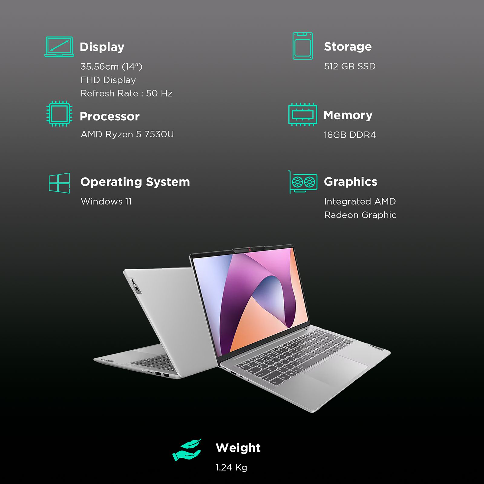 Lenovo IdeaPad Slim 5 Light 14ABR8 AMD Ryzen 5 (14 inch, 16GB, 512GB, Windows 11 Home, MS Office 2021, AMD Radeon, Full HD IPS Display, Cloud Grey, 82XS002RIN) Lenovo IdeaPad Slim 5 Light 14ABR8 AMD Ryzen 5 (14 inch, 16GB, 512GB, Windows 11 Home, MS Office 2021, AMD Radeon, Full HD IPS Display, Cloud Grey, 82XS002RIN)_3